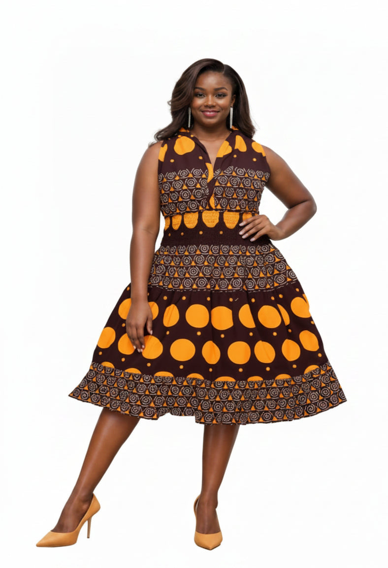 Woman's Mid-Length Smock Dress 5006 – India Batik Retail