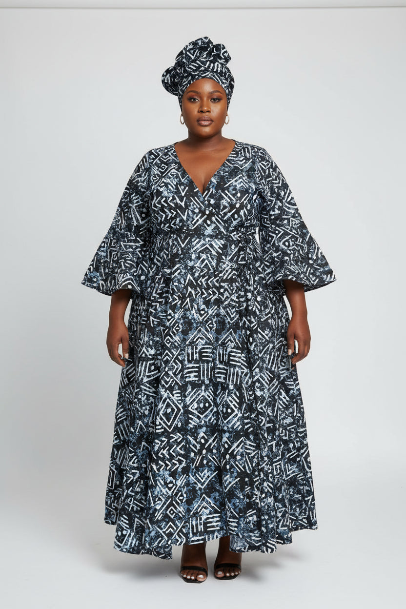 Wrap Dress / Ankara Print - 1360 D