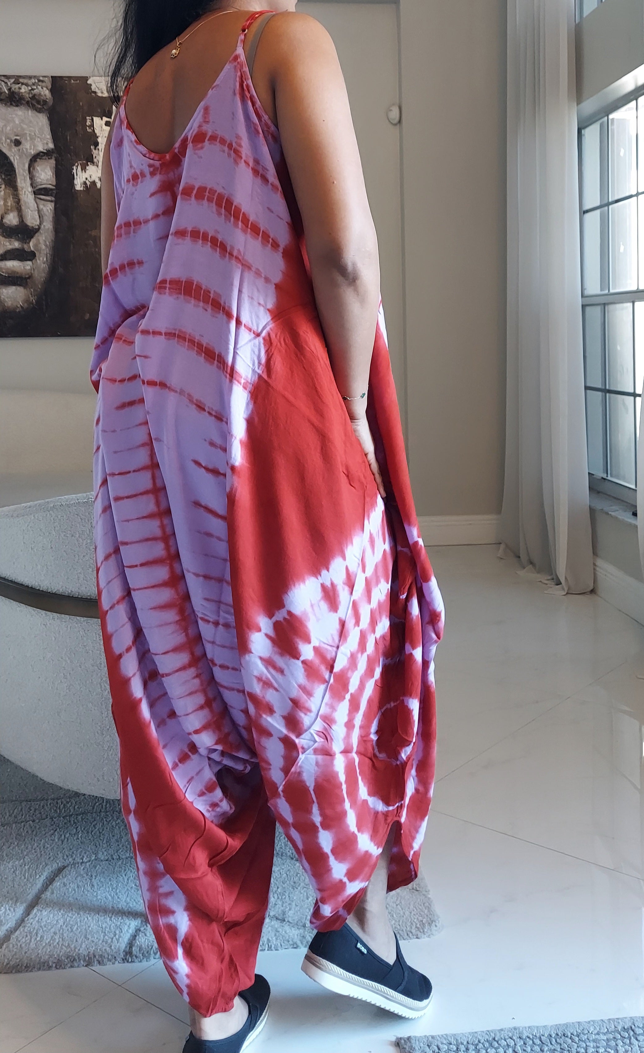 Harem Tie-Dye Jumpsuit Red 1105