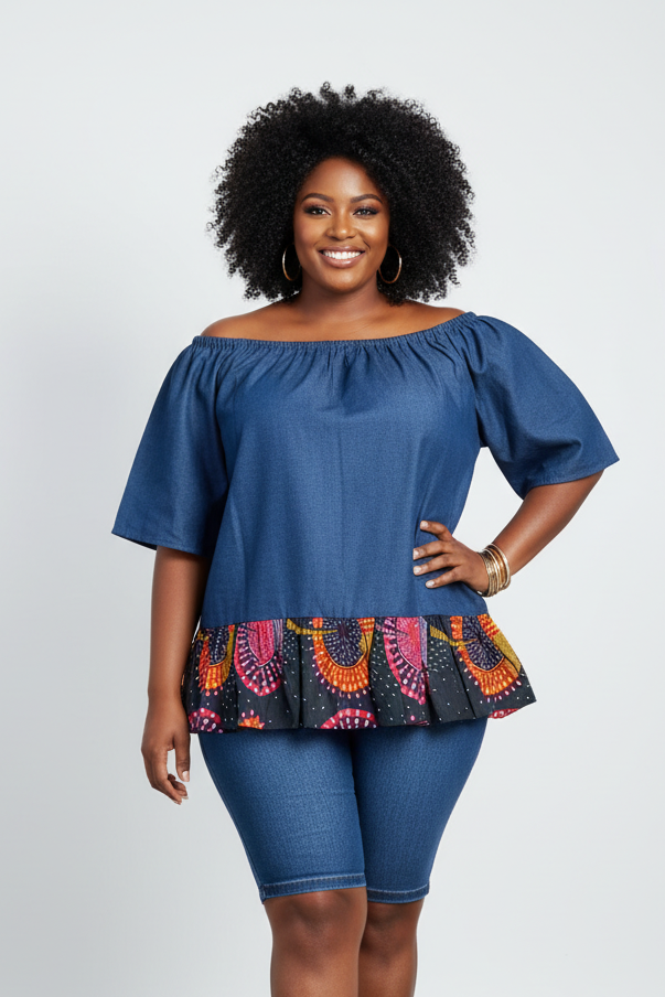 Women Denim Blouse 7048 B
