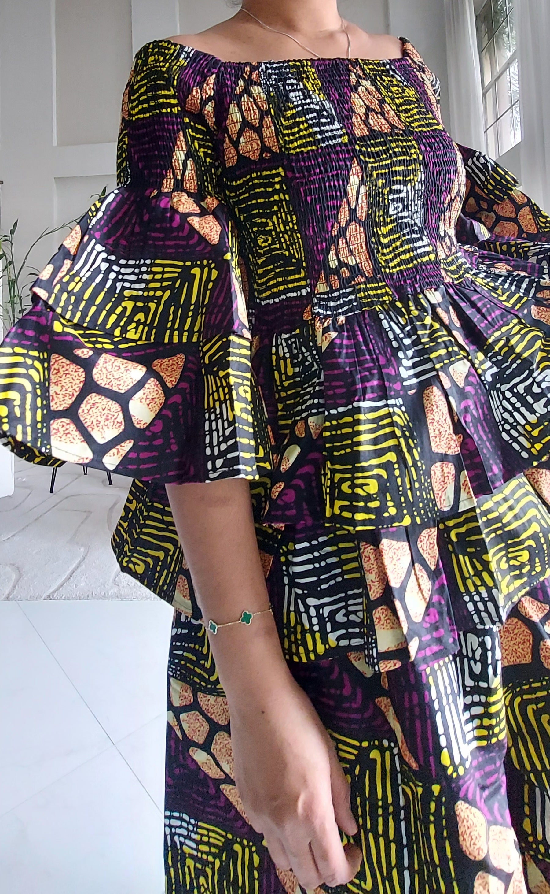 5-Piece African Ankara Pant Set Geometric - 019-PS14E