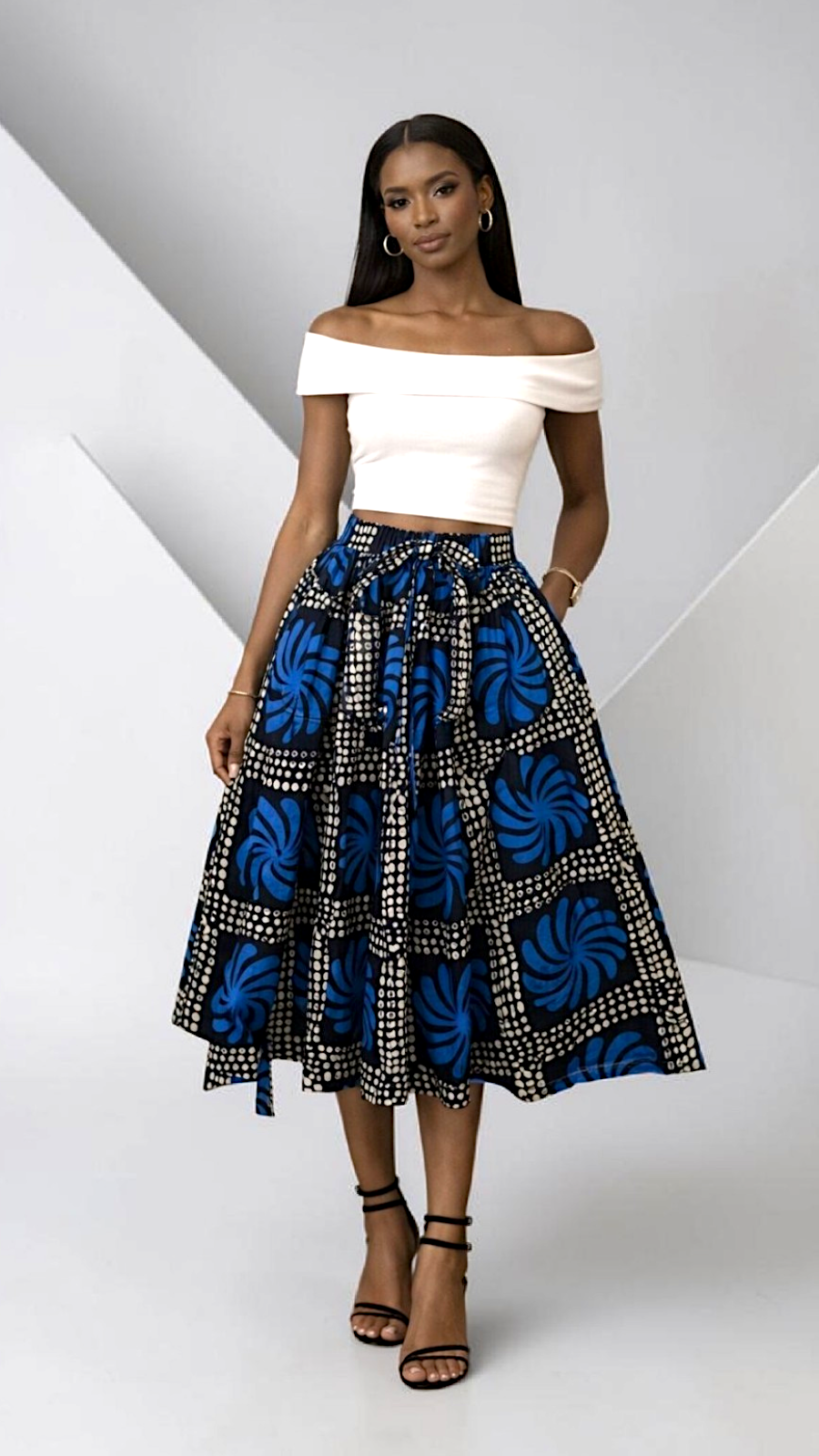 Ankara Midi Flare Skirt 1312 H