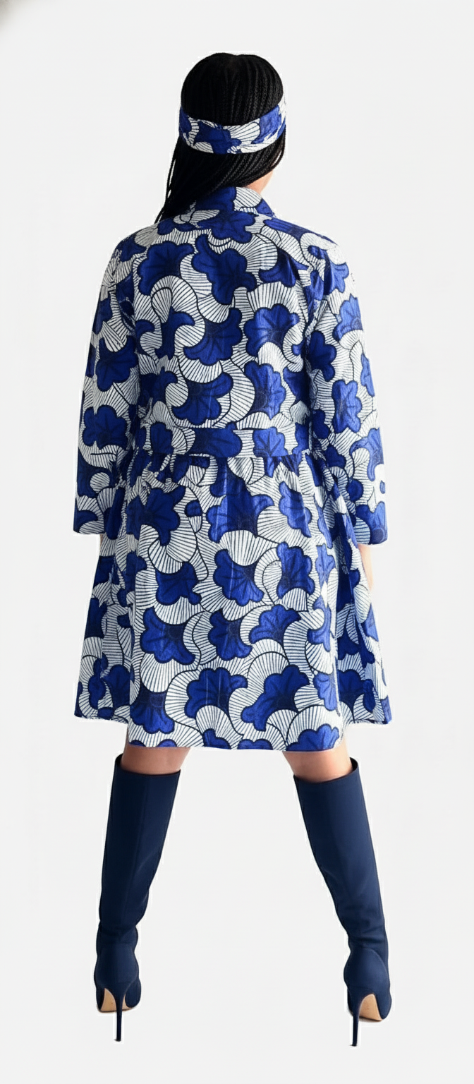 Kimono Shorts Set / Shorts & Kimono / Anarks Print 012 Blue/White