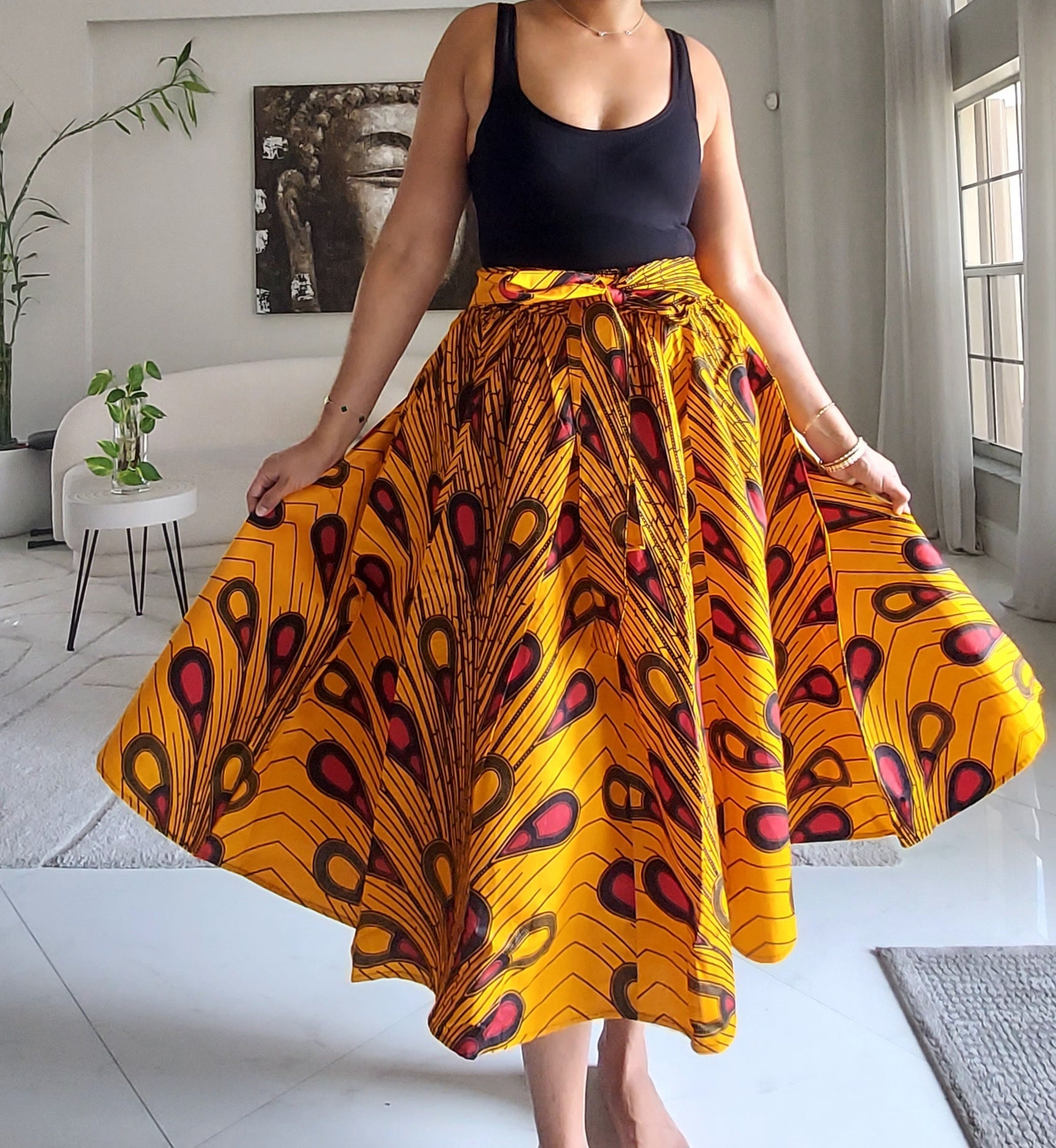 Ankara Midi Flare Skirt 1312 K