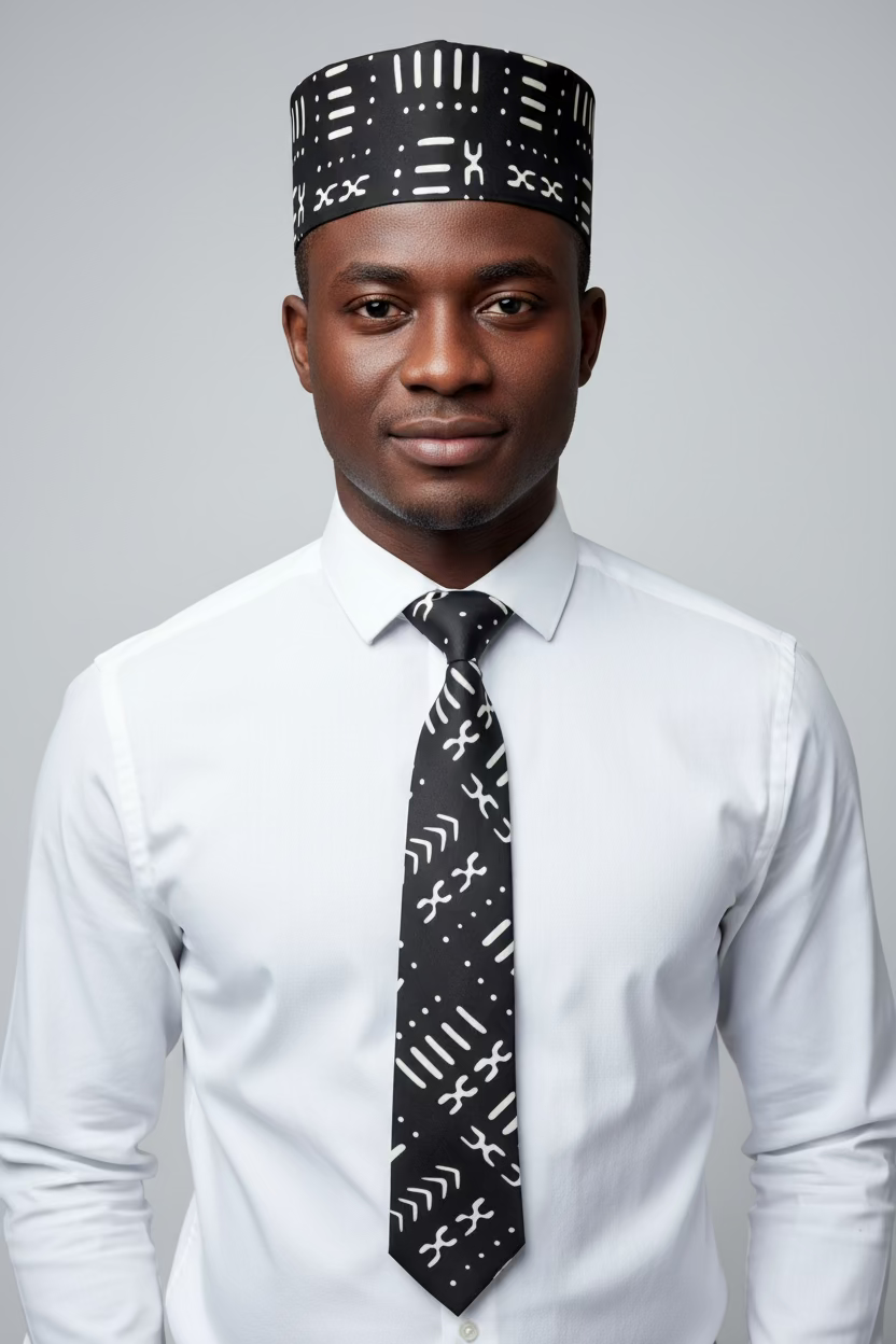 4 Pcs Bow tie Set-Black Kente