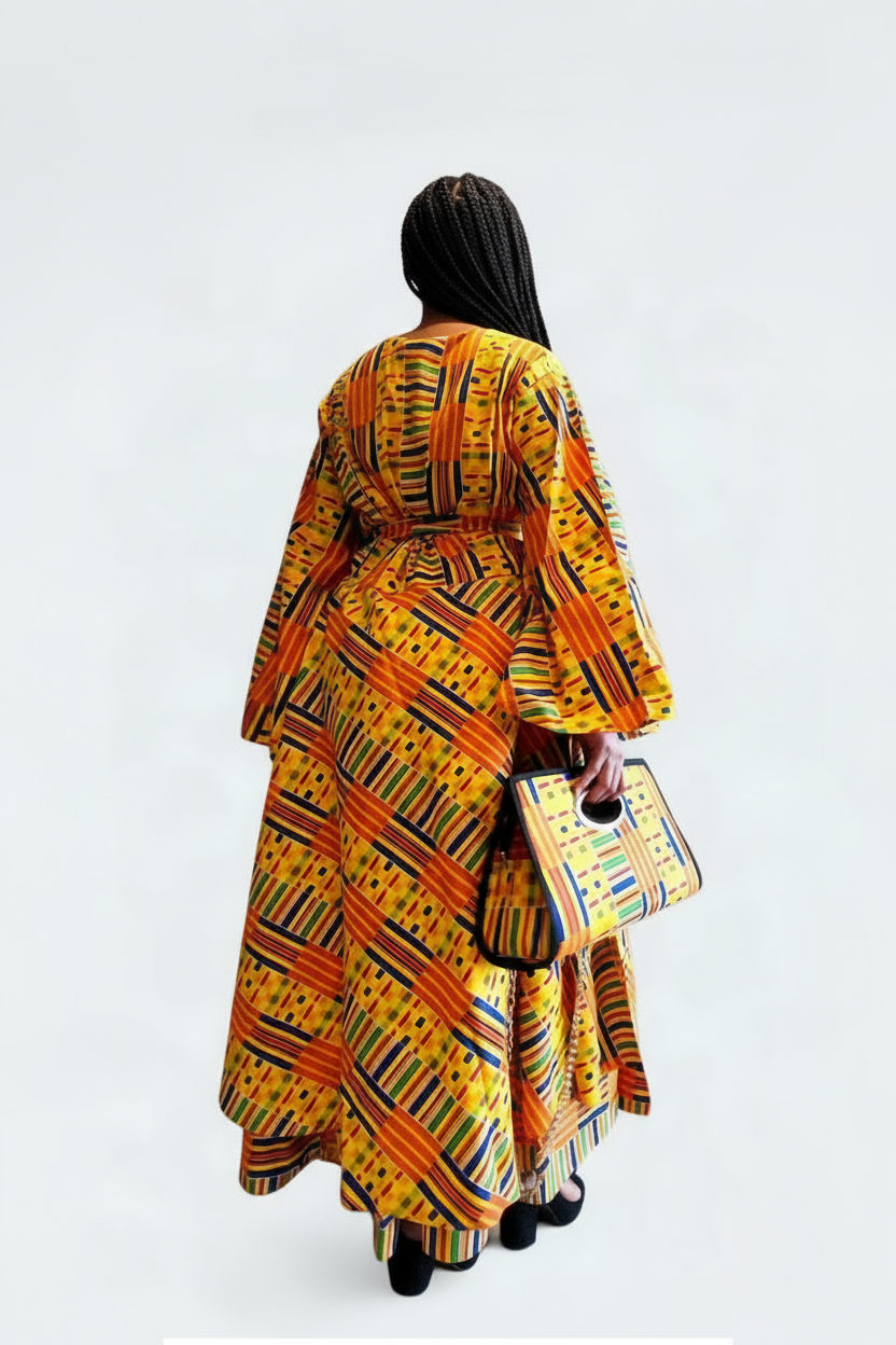 3pcs Set Maxi Skirt Pocketbook wrap Dress