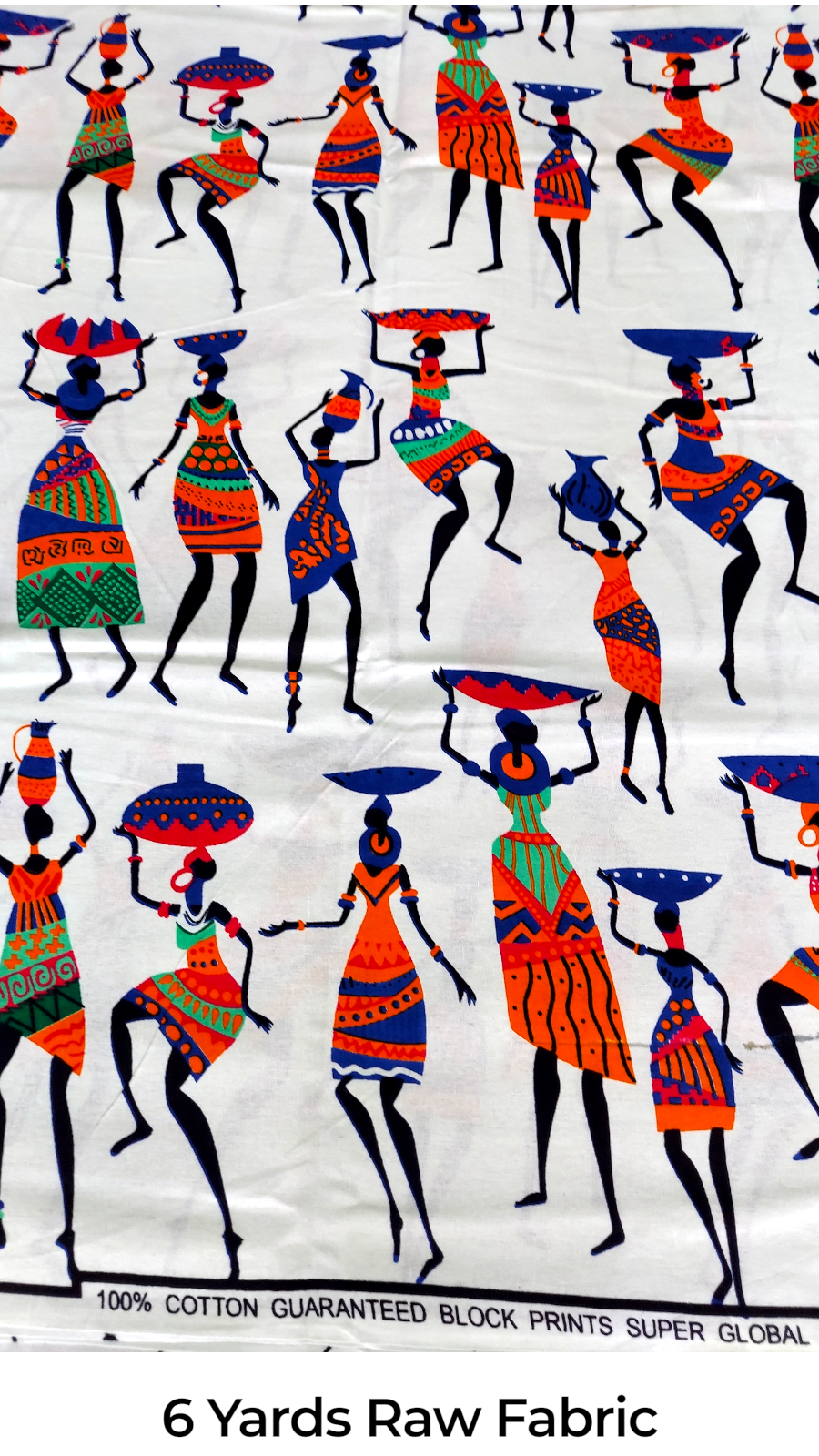 Raw Fabric/ 6 Yards / African Print - 5