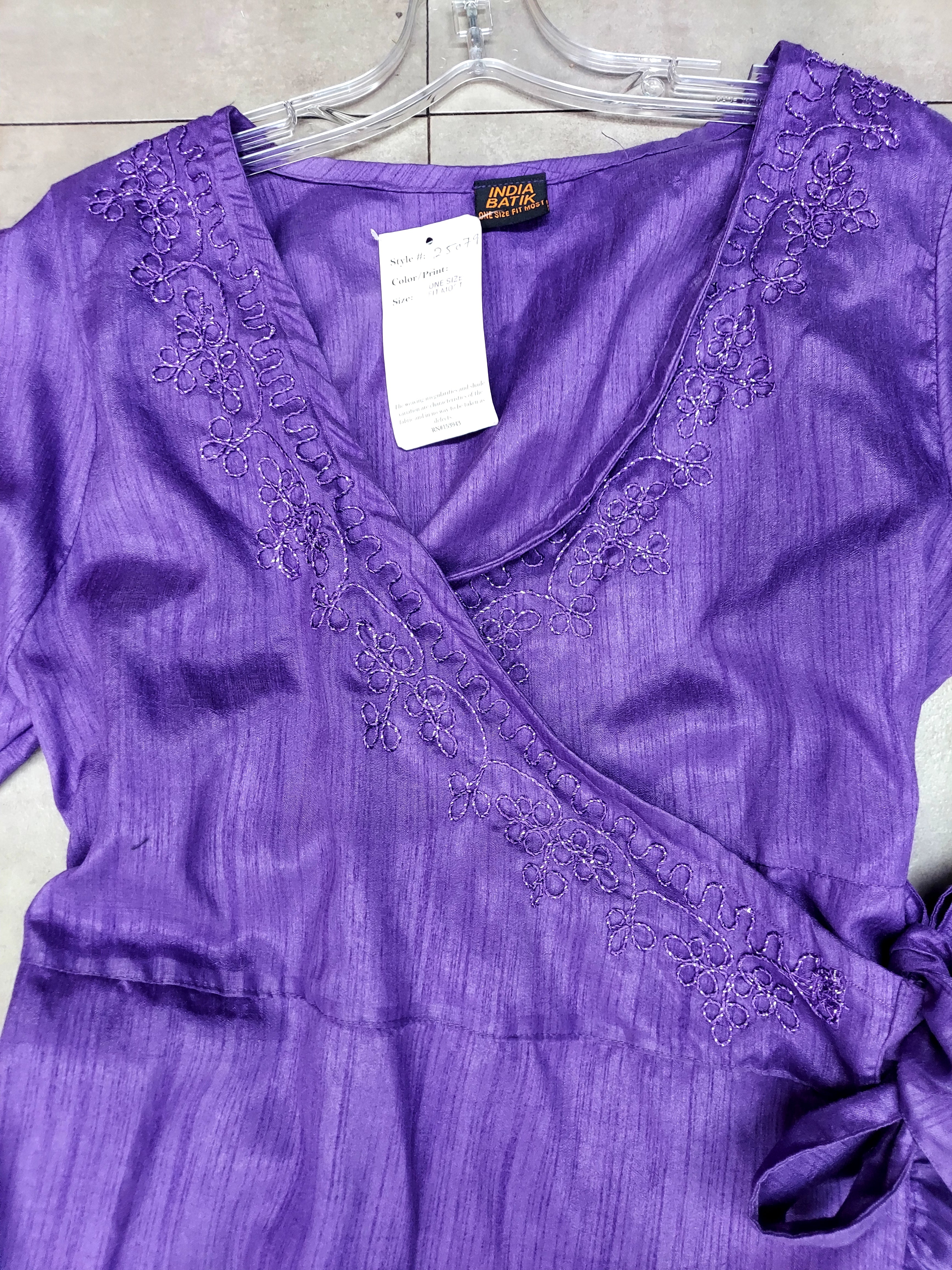 25079 Faux Silk Wrap Dress / Mid Length