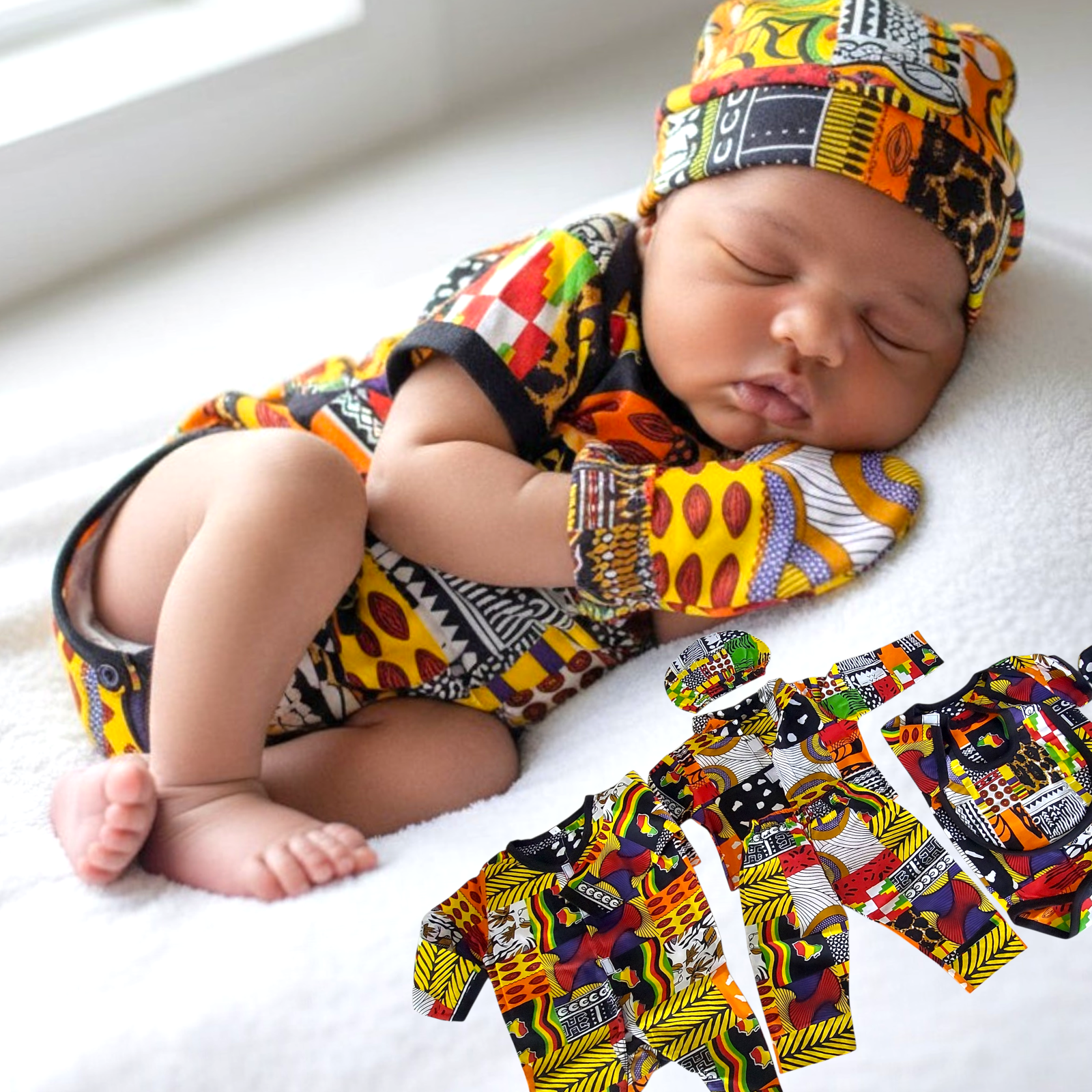 Infant 7-Piece Set Ankara African Print