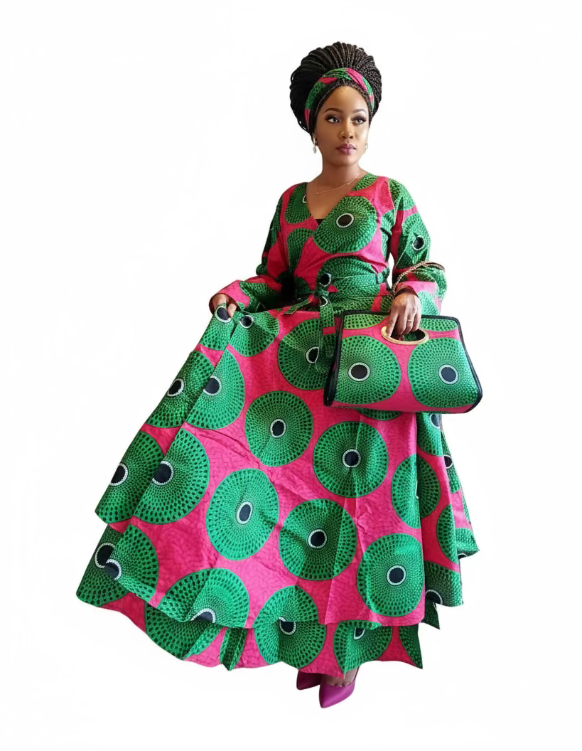 3pcs Set Maxi Skirt Pocketbook wrap Dress G