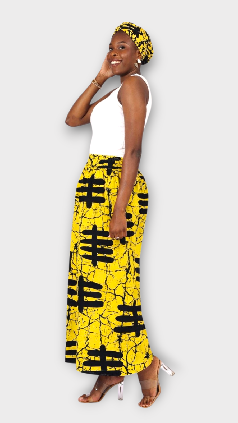 Big Pocket Palazzo Pant Print KVZ809 J