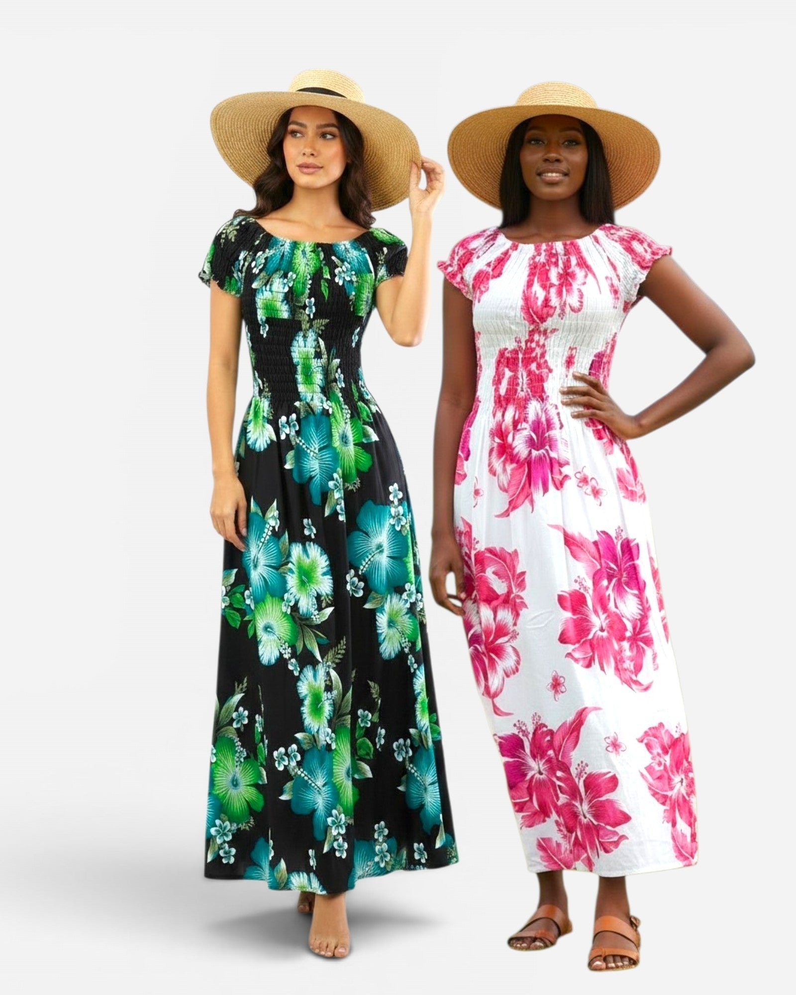 Hawaiian Floral Dress - Long 743R
