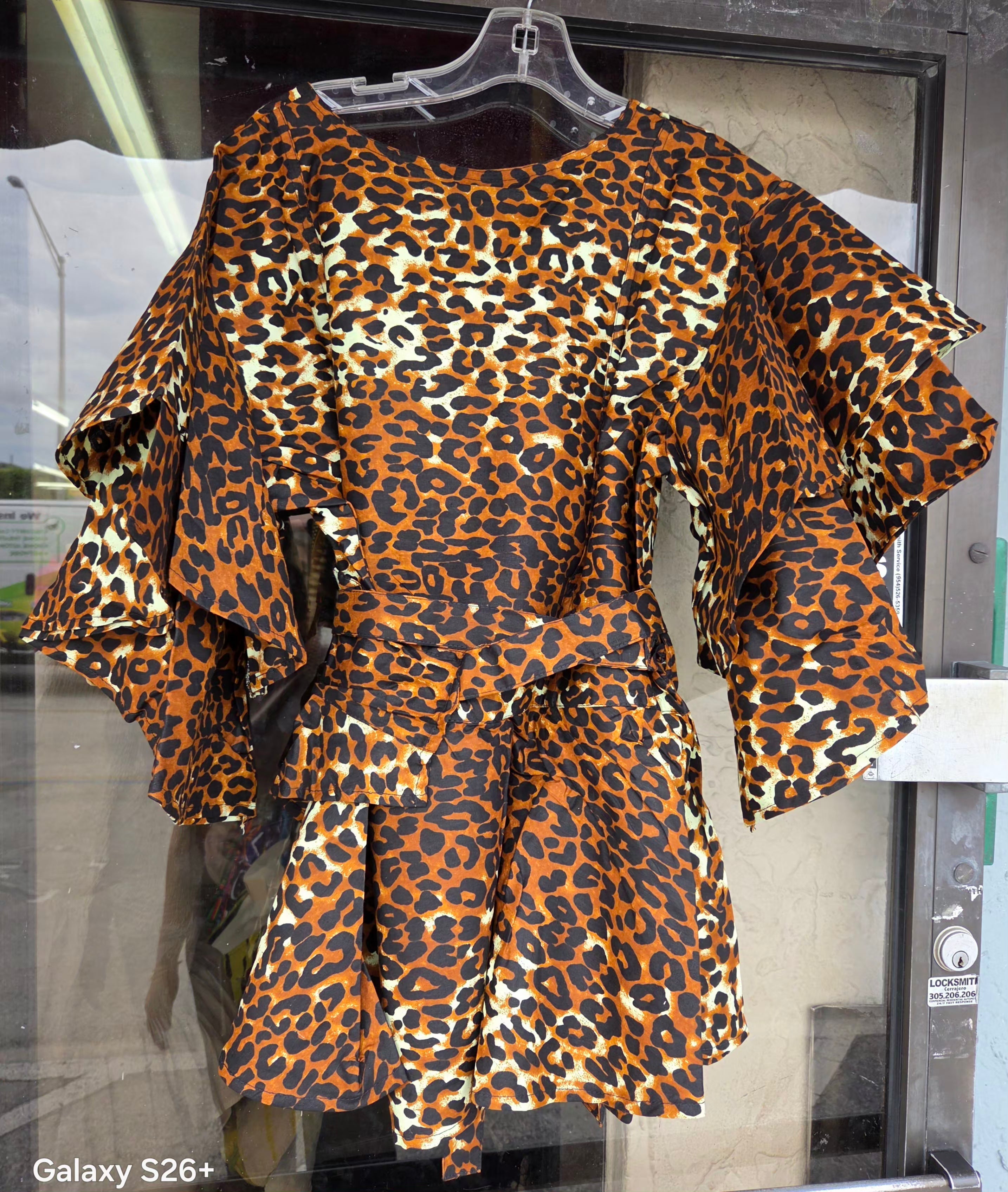1203 - Wrap Blouse/Animal Print /Warm Tone