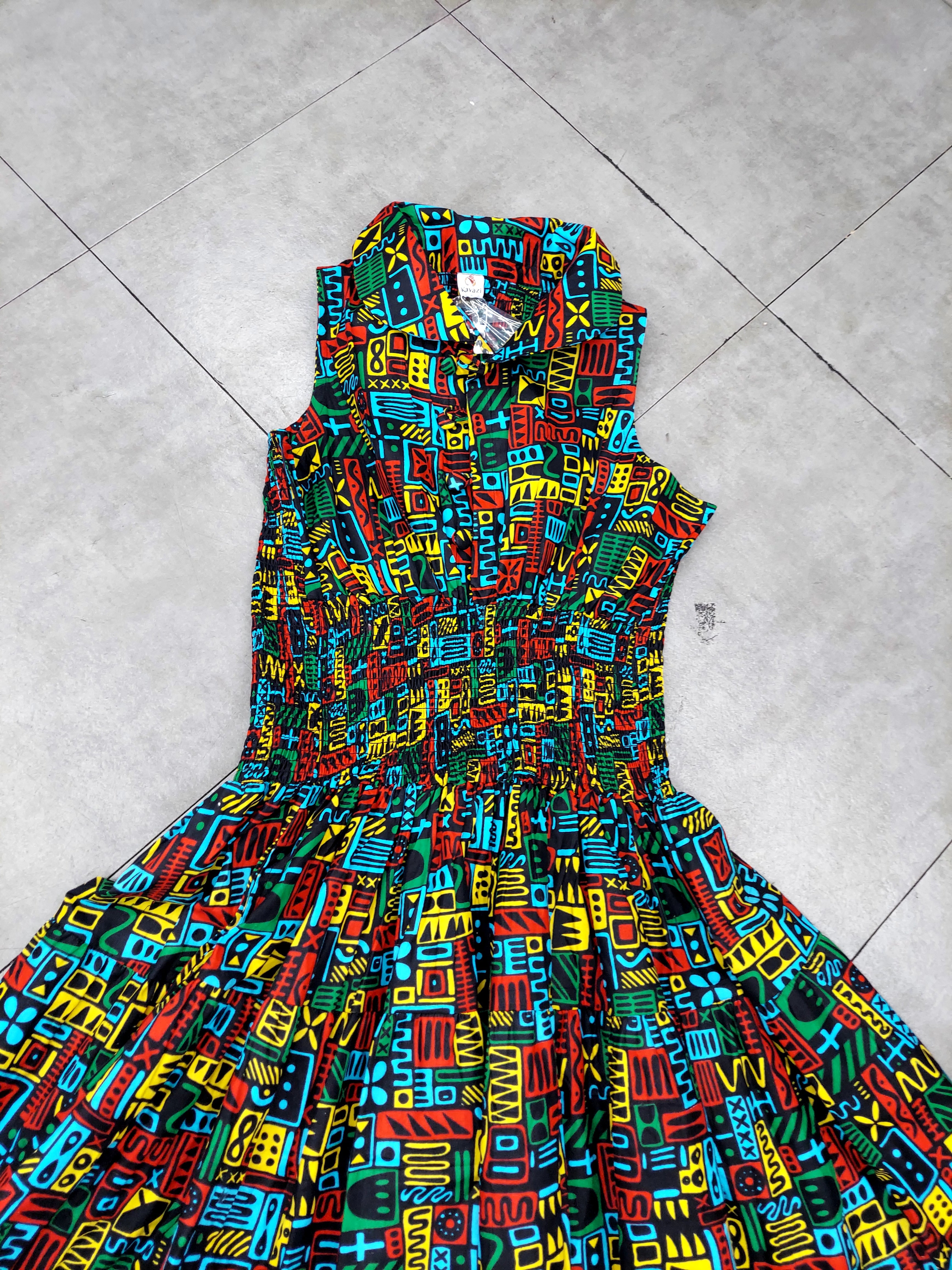 KVC24- Middi Halter Smock Dress