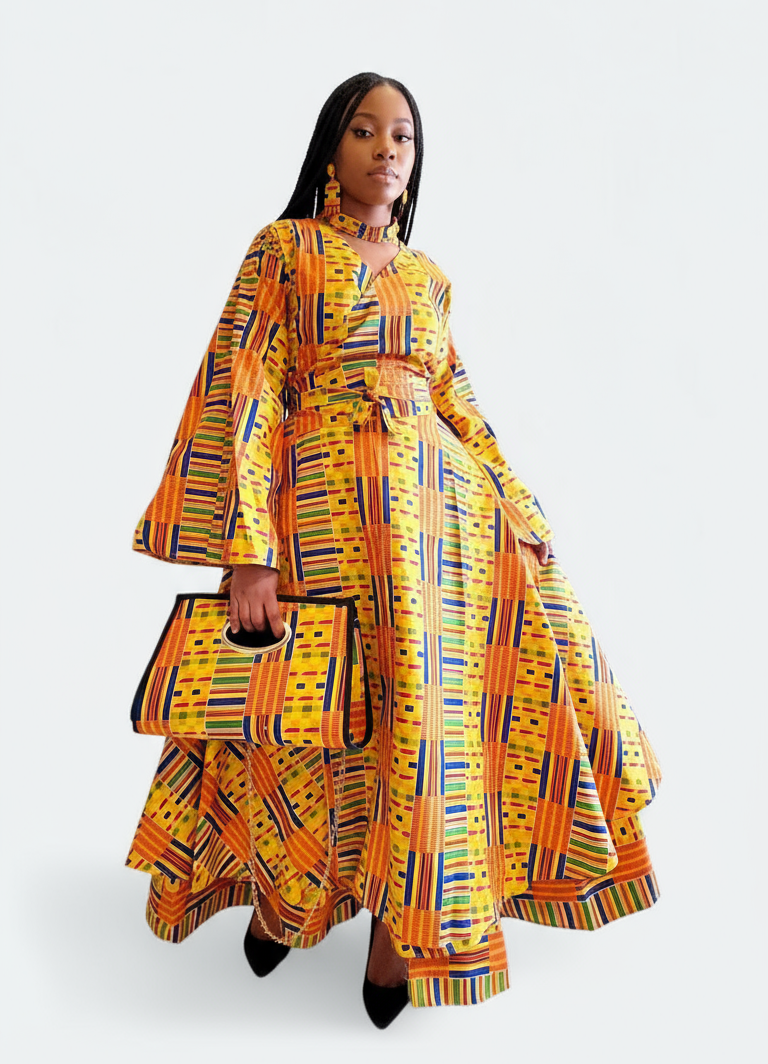 3pcs Set Maxi Skirt Pocketbook wrap Dress