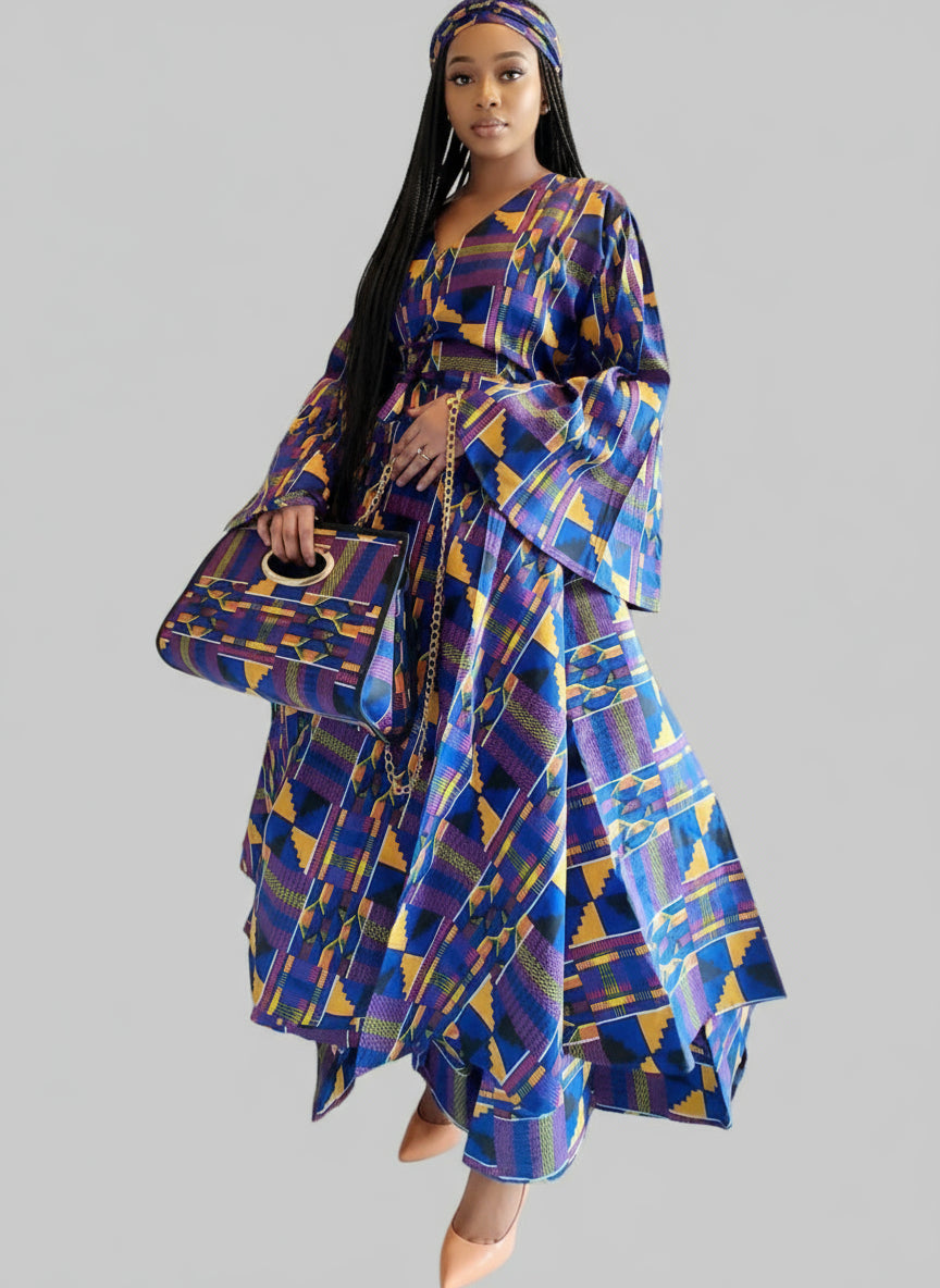 3pcs Set Maxi Skirt Pocketbook wrap Dress E