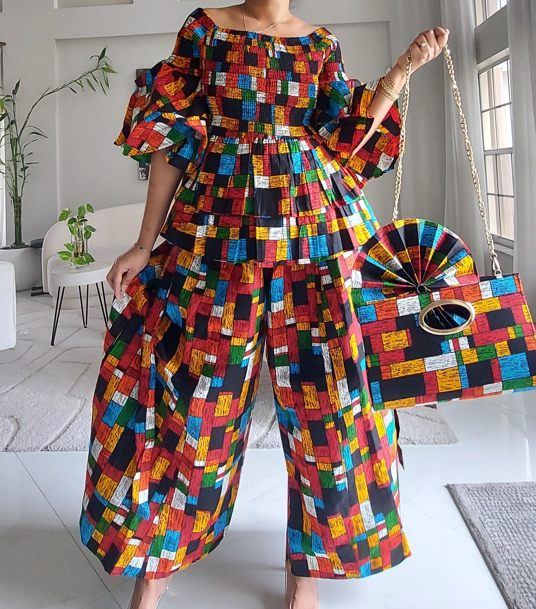 5-Piece African Ankara Pant Set - 019-PS14G