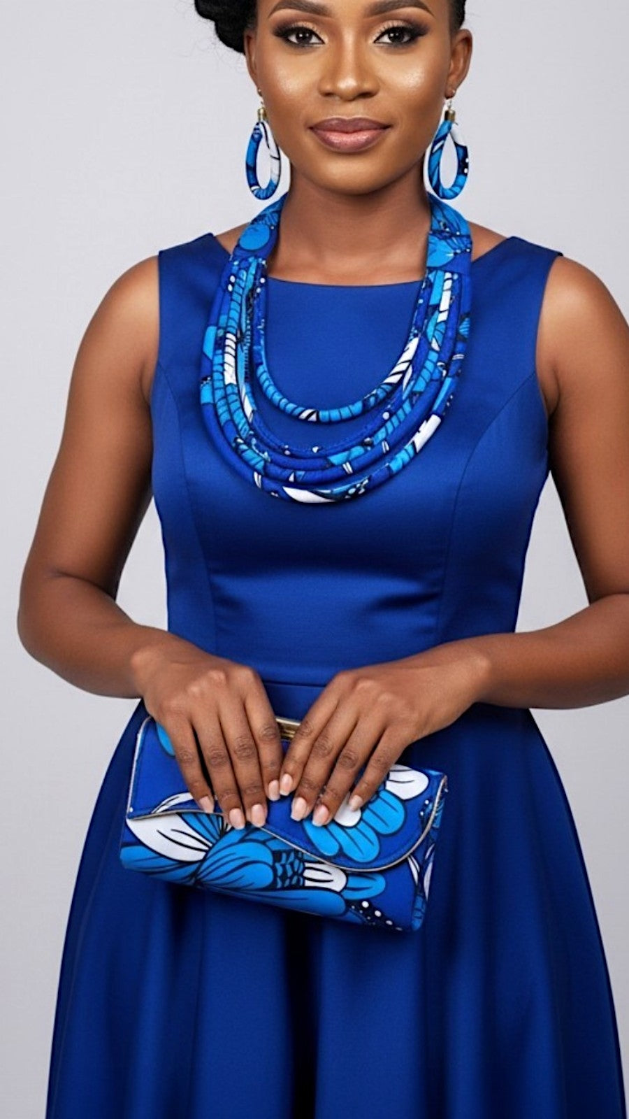 Clutch Bag & Rope  Necklace Set /African Kente /Ankara 21