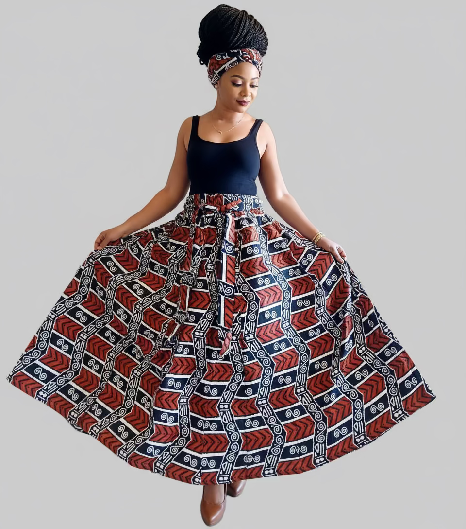 3pcs Set Maxi Skirt Pocketbook wrap Dress N