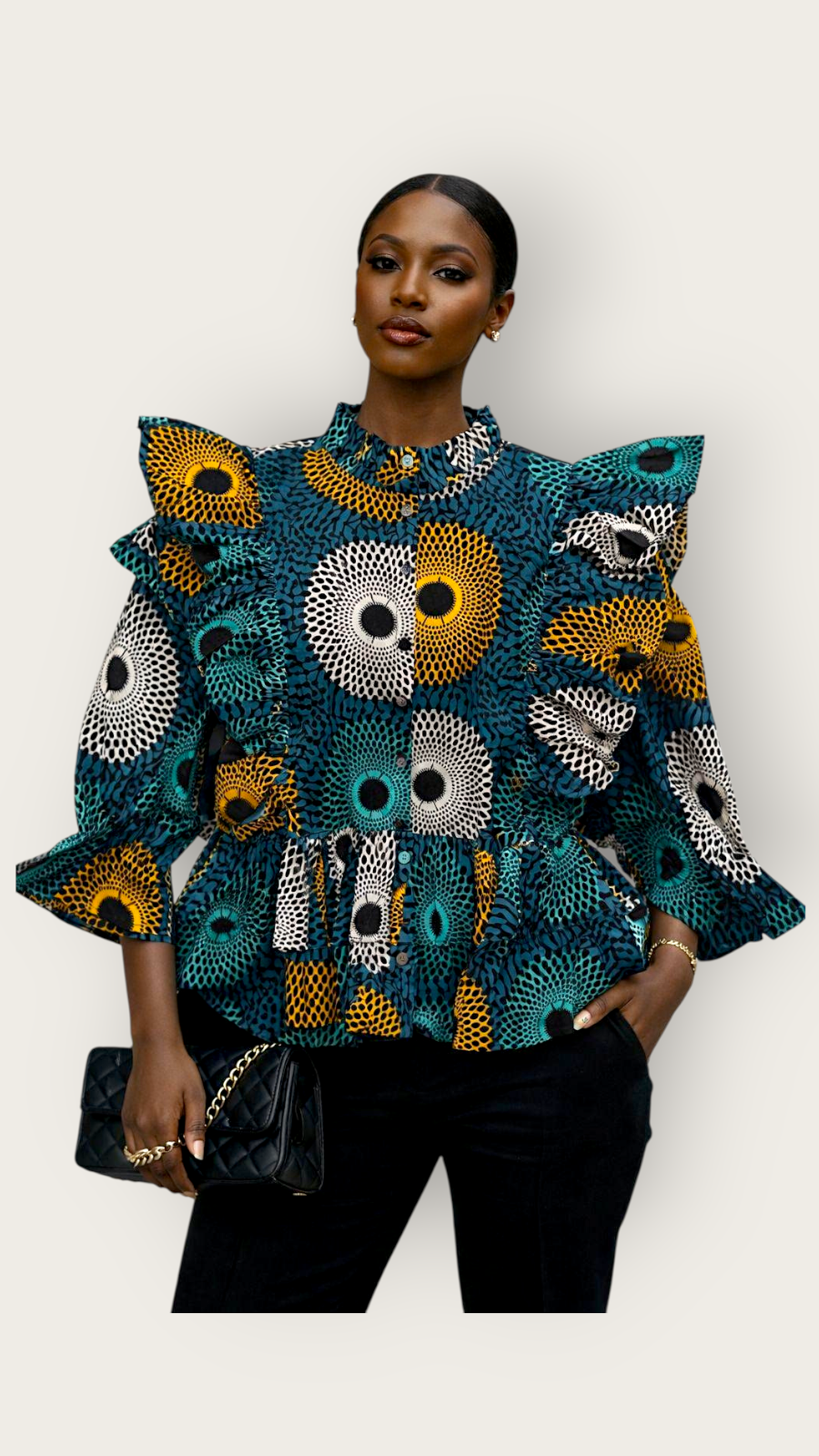 Peplum Blouse / African Print 810 I
