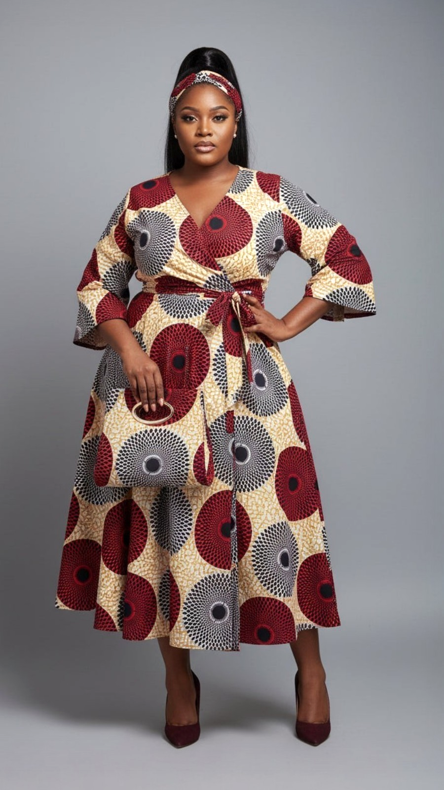 Combo Long Wrap Dress + Pocketbook Set 2025-829