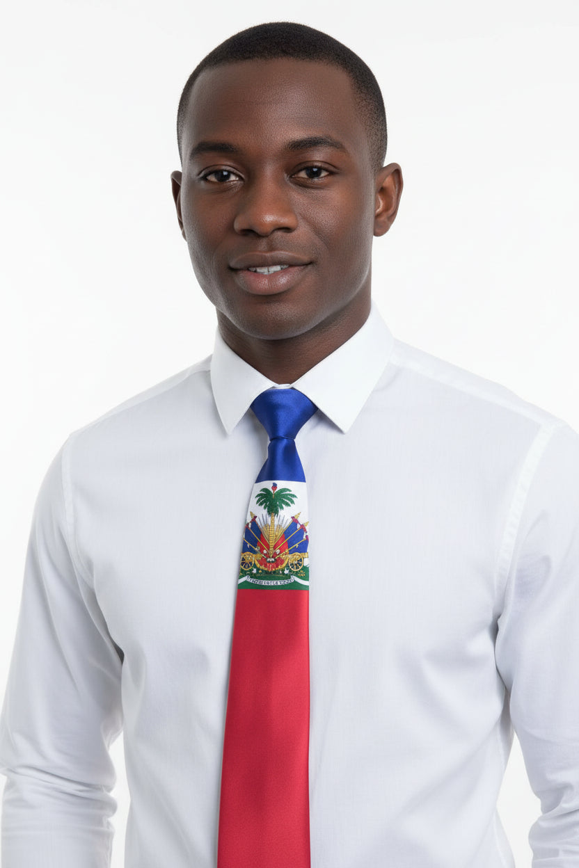 Satin Long  Neck Tie- Haiti