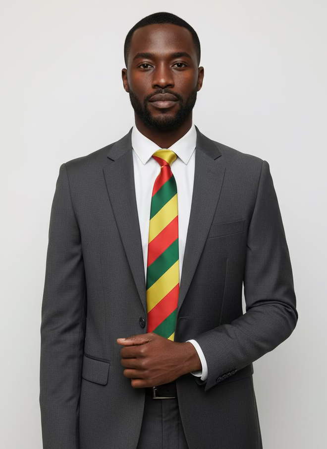 Satin Long Tie - Pan African