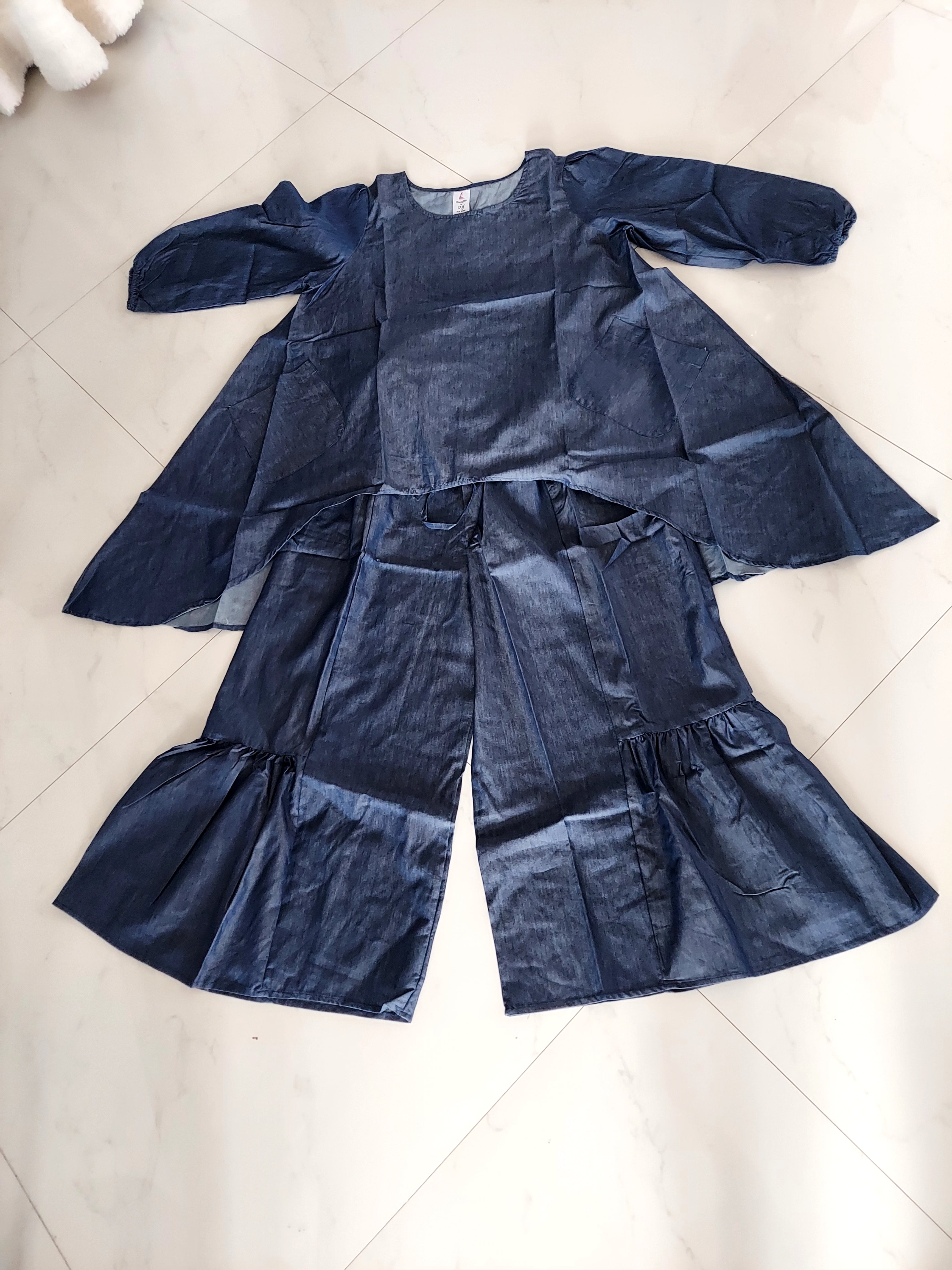 777DLS - Woman Denim Pant & Blouse Set