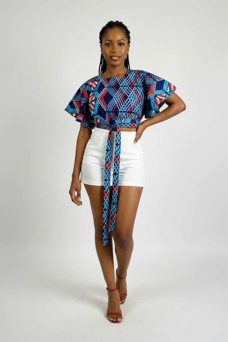 Crop Top / Faux Silk - 607A