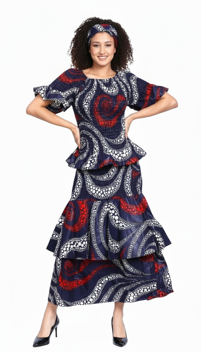 Set / Mermaid Flounce Skirt & Blouse Set 6638-