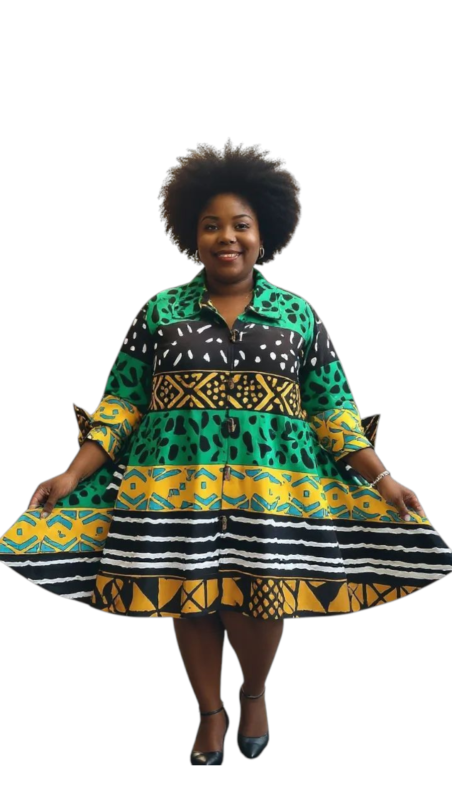 Cotton Short  Dress / Blouse- Ankara Print- 243 / DRS029