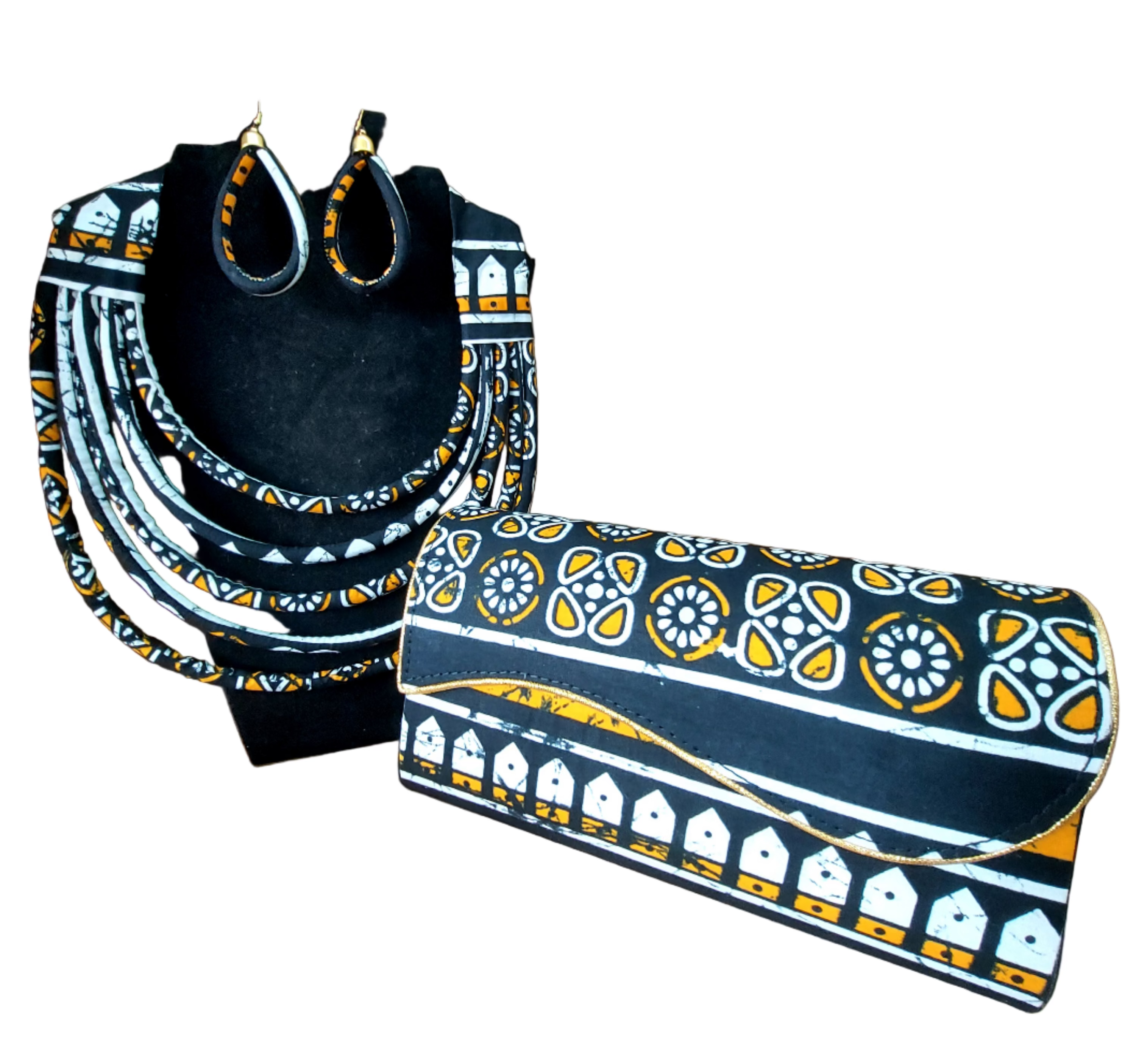 Clutch Bag & Rope  Necklace Set /African Print /Ankara17