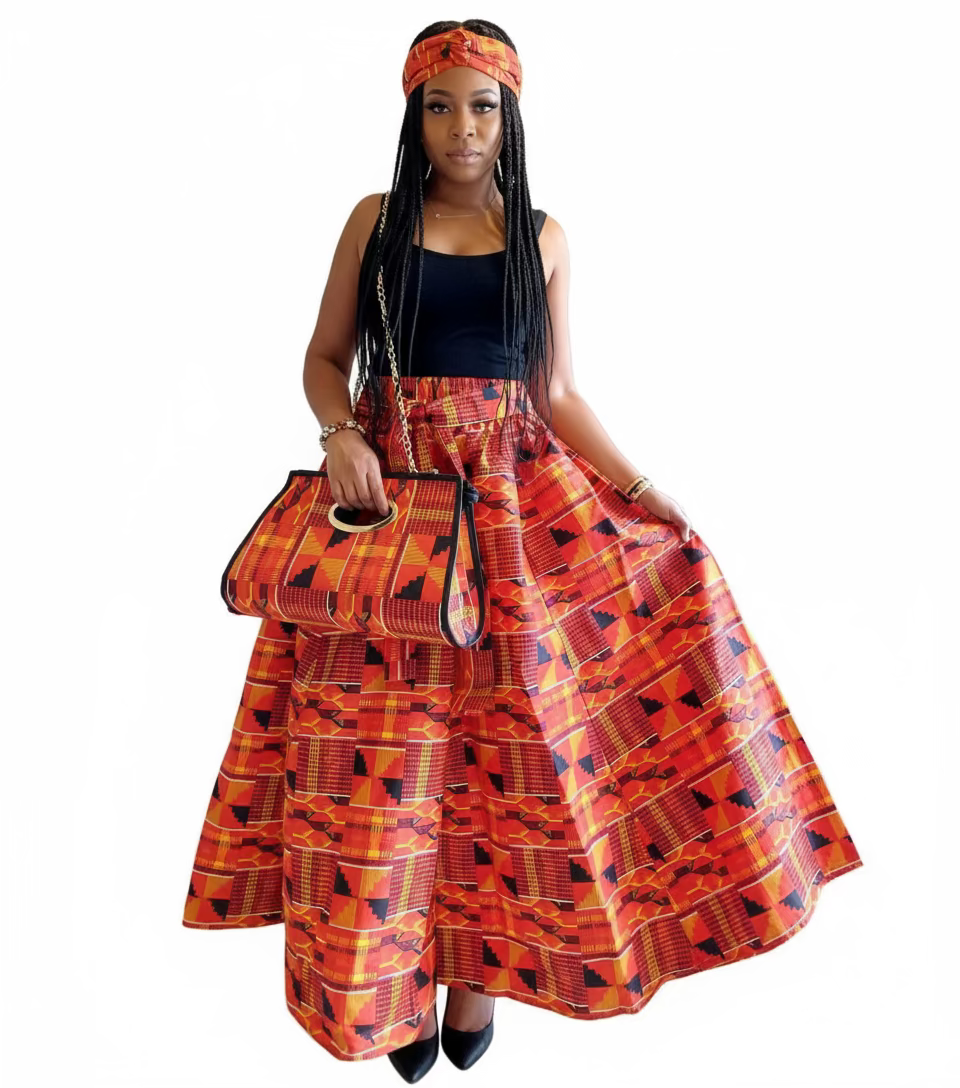 3pcs Set Maxi Skirt Pocketbook wrap Dress I