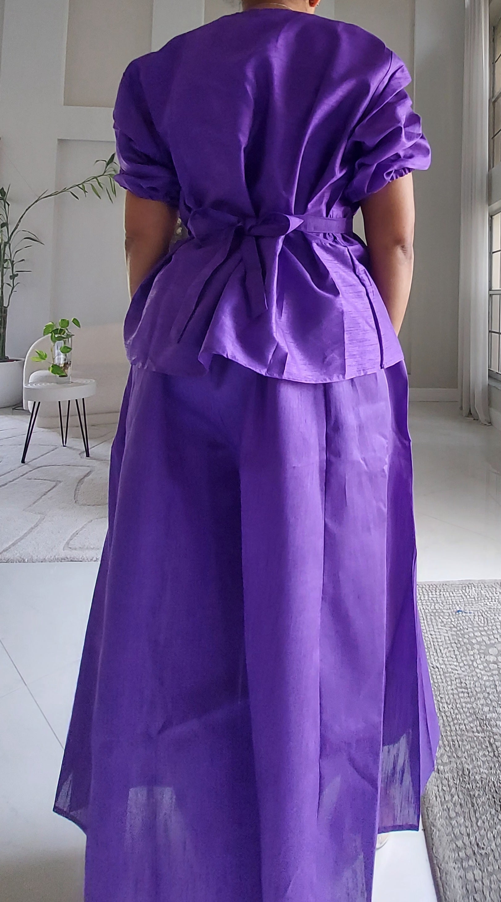 Faux Silk Palazzo Set -  4196