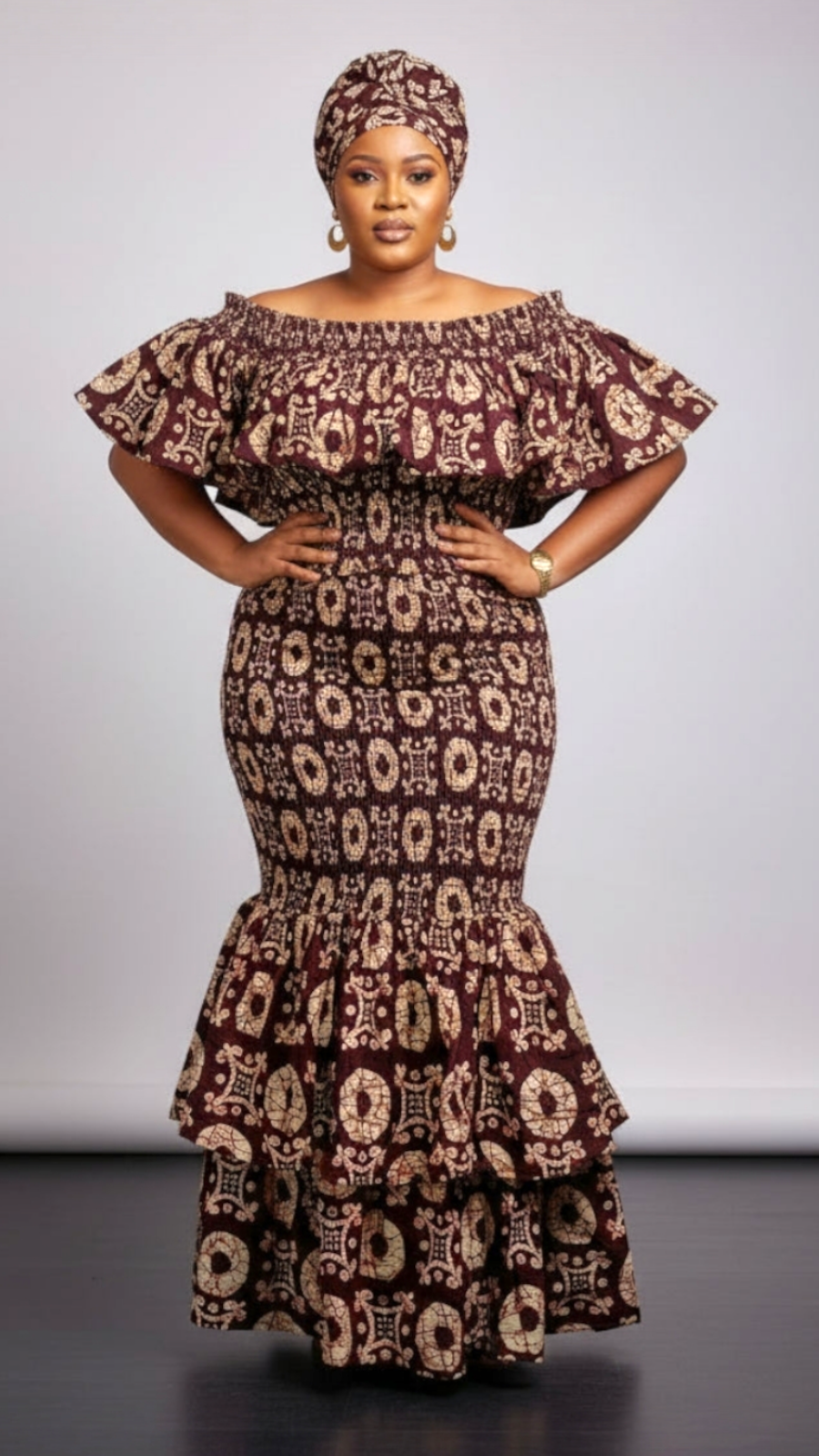 Smock fit & flare Skirt & Blouse Set-DRS019