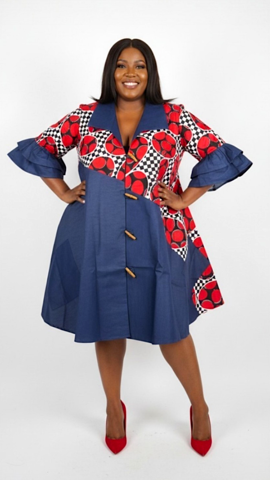 ankara shirt dress for ladies Ladies Cotton Ankara Shirt Dress