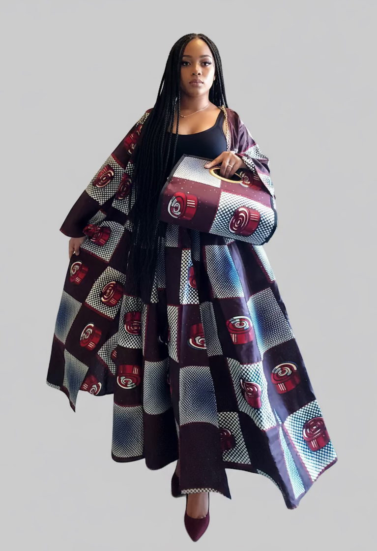 3pcs Set Maxi Skirt Pocketbook wrap Dress L