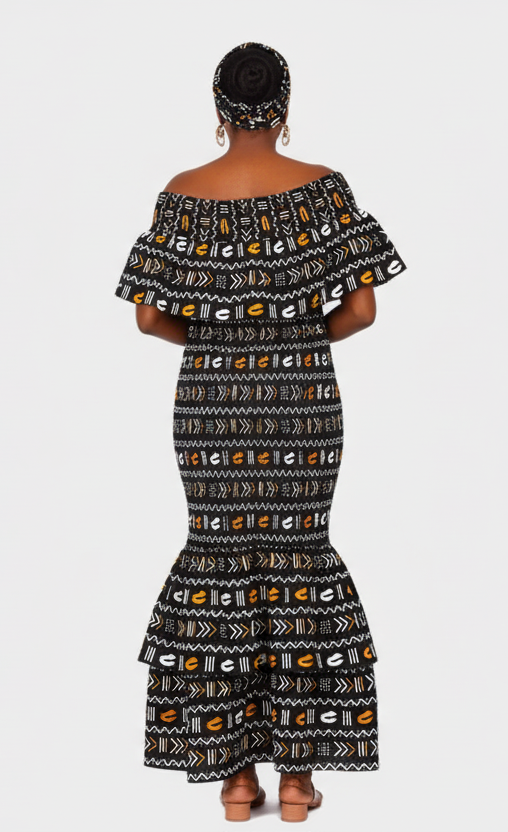 Smock fit & flare Skirt & Blouse Set-DRS019