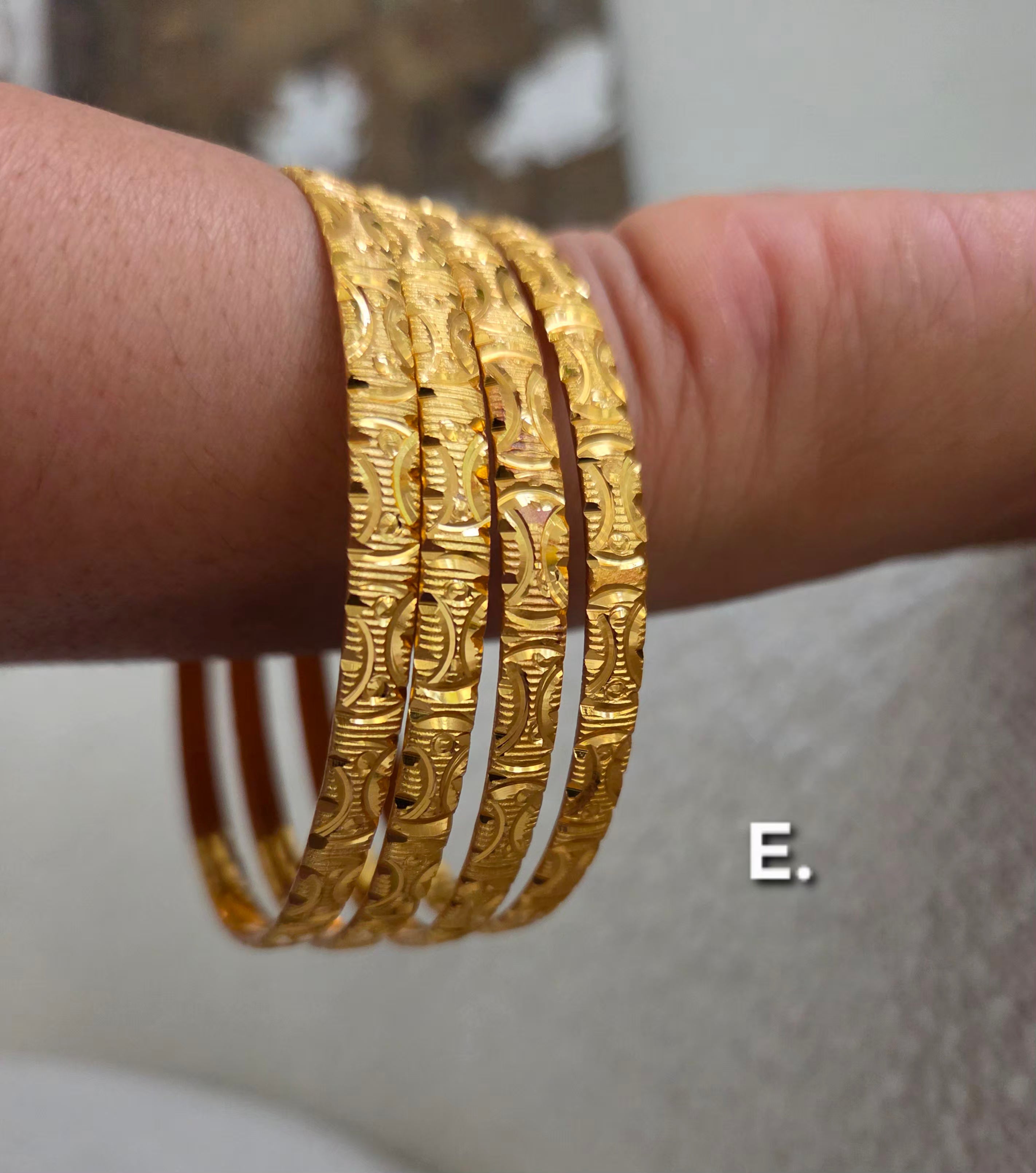4Pcs Stacable Bangles Set-Gold Plated (Copy)