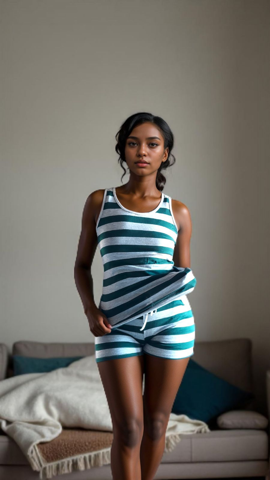 Racer Back Short Set- Stripe