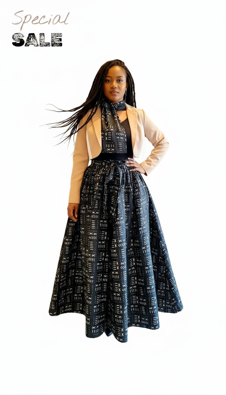 Woman Long Printed Maxi Skirt-1350