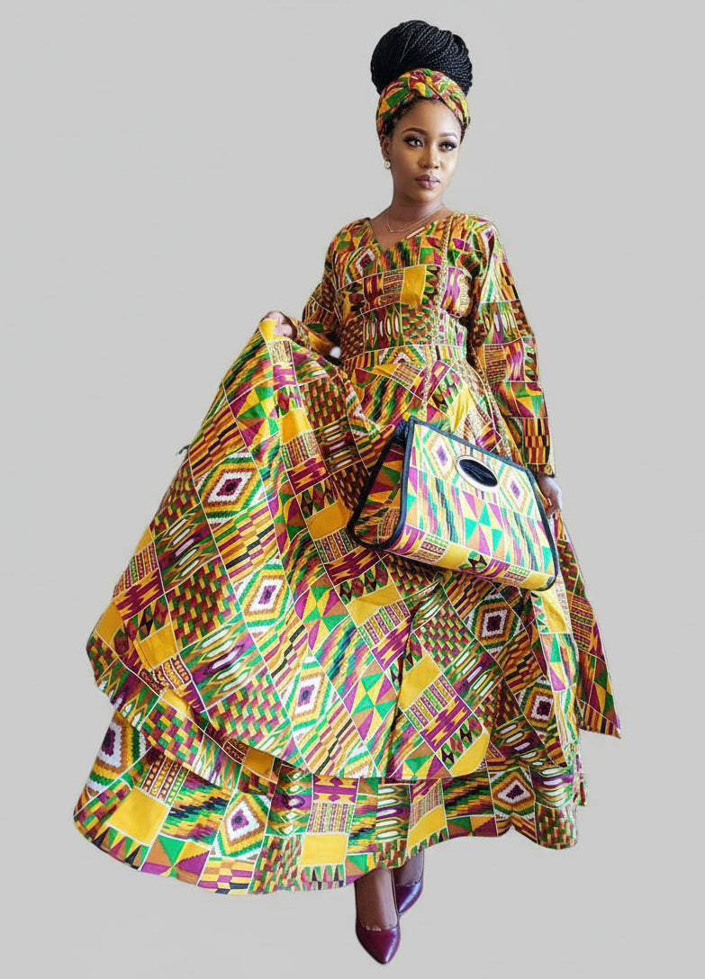 3pcs Set Maxi Skirt Pocketbook wrap Dress P