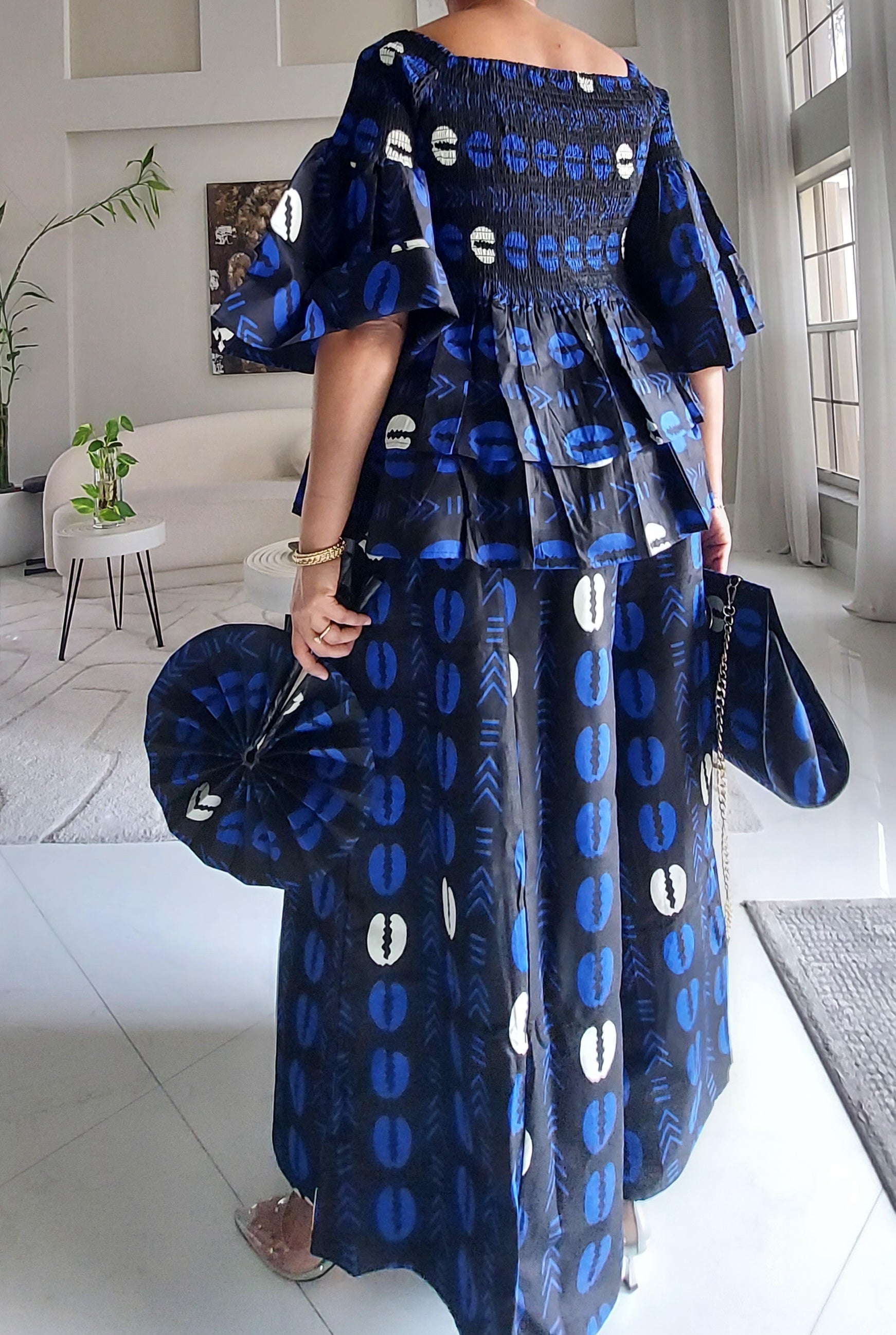5-Piece African Ankara Pant Set – Bold Blue Elegance 019-PS14D