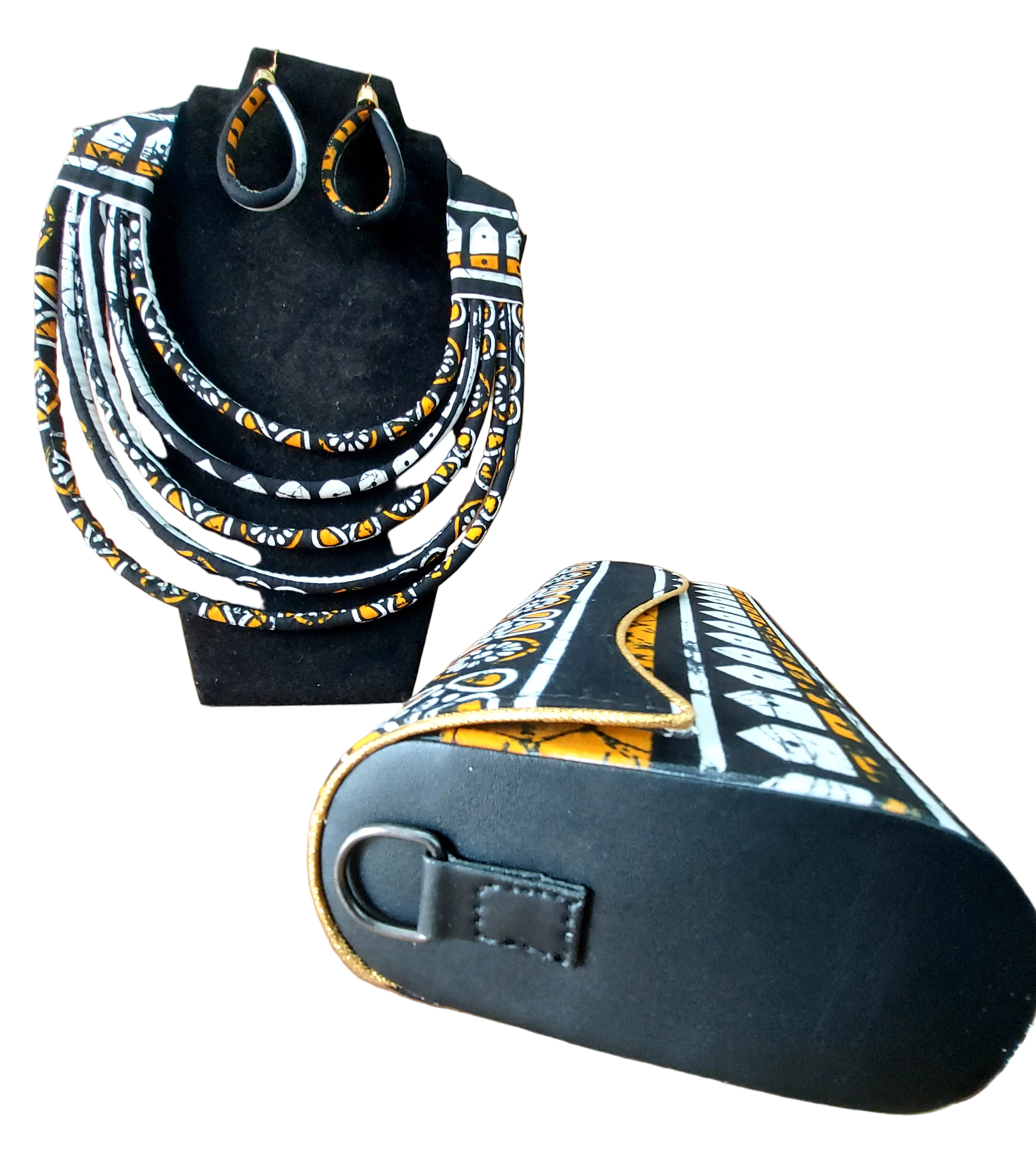 Clutch Bag & Rope  Necklace Set /African Print /Ankara17