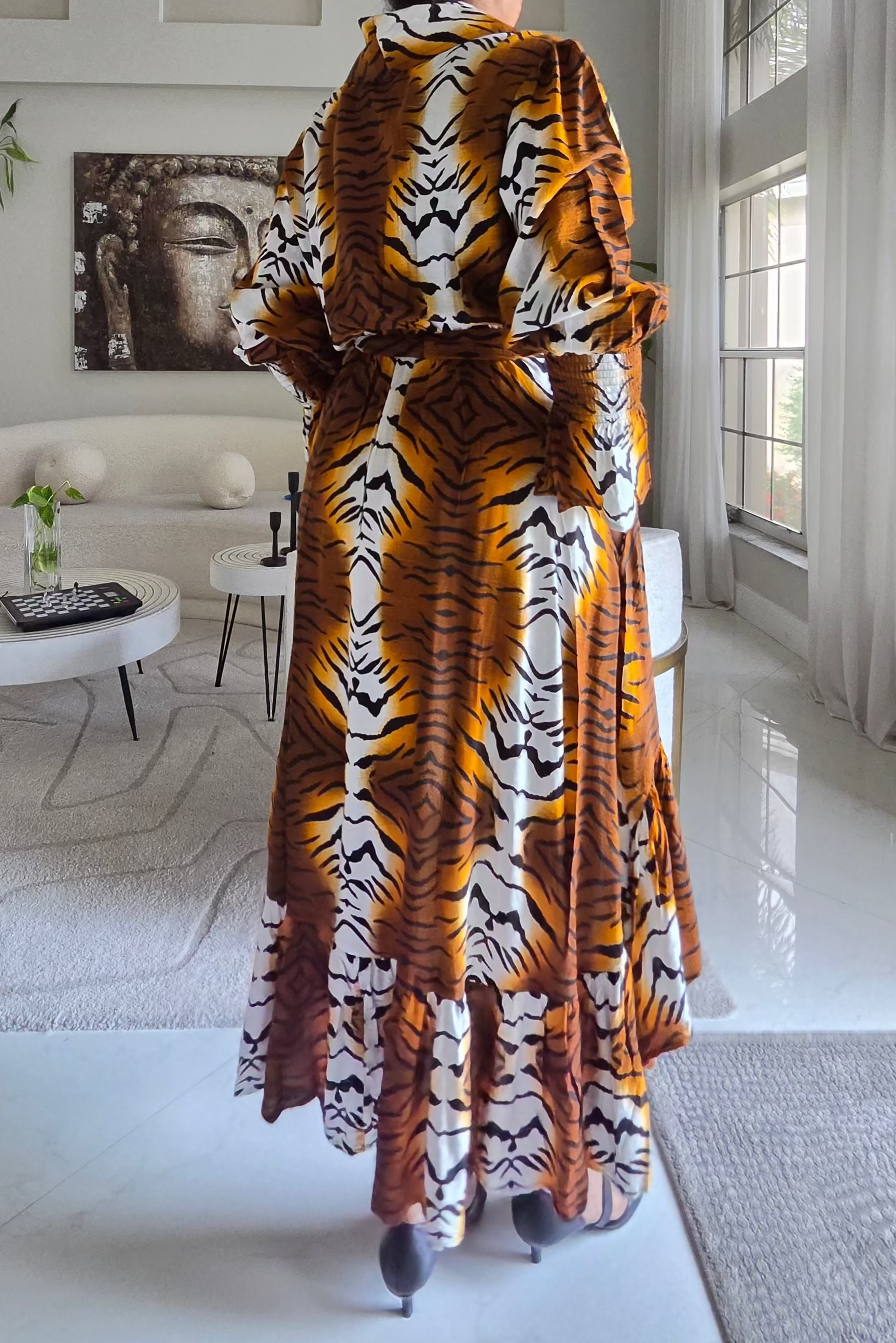 Tiger Print High-Low Dress - 7632R