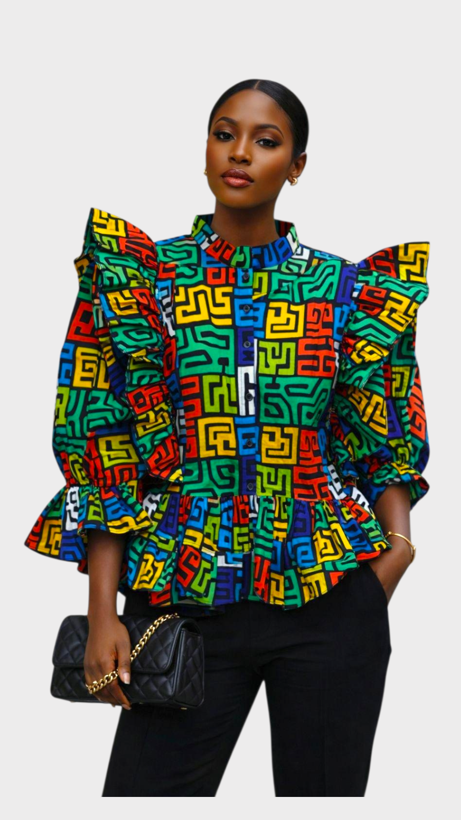Peplum Blouse / African Print 810 B