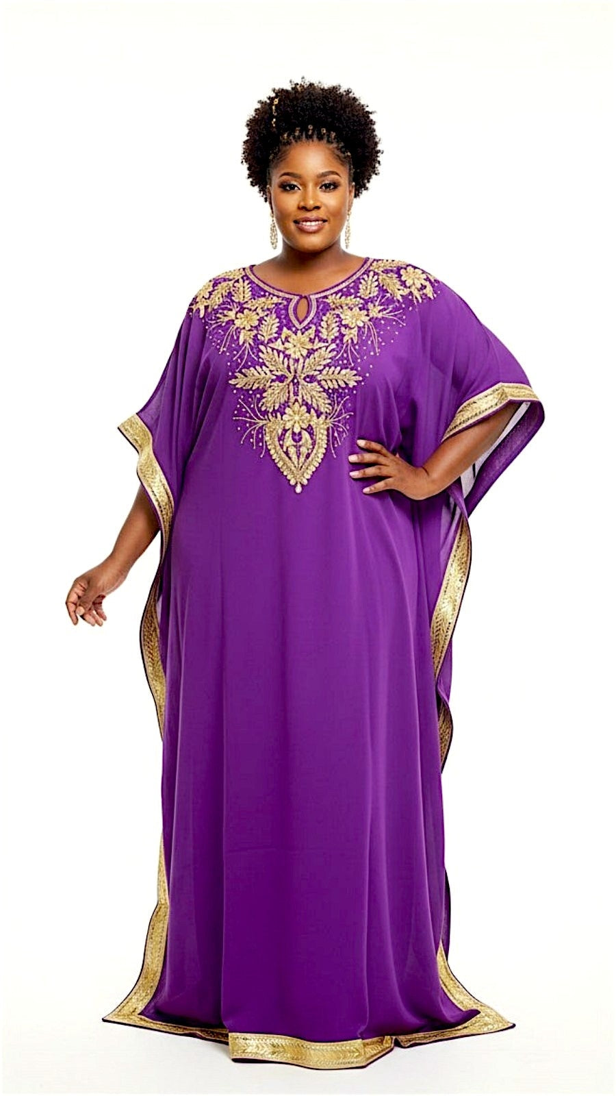 purple and gold kaftan dress Lavender Moroccan Kaftan | Luxury One-Piece Caftan