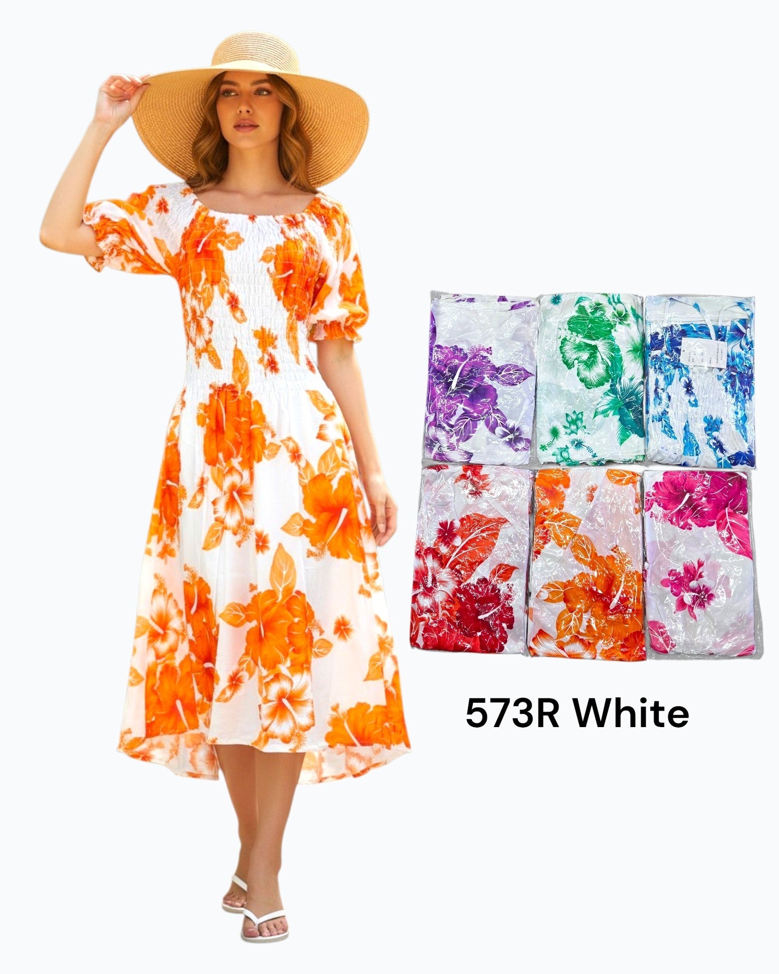 Hawaiian Floral Dress (6-Pack) - 573R