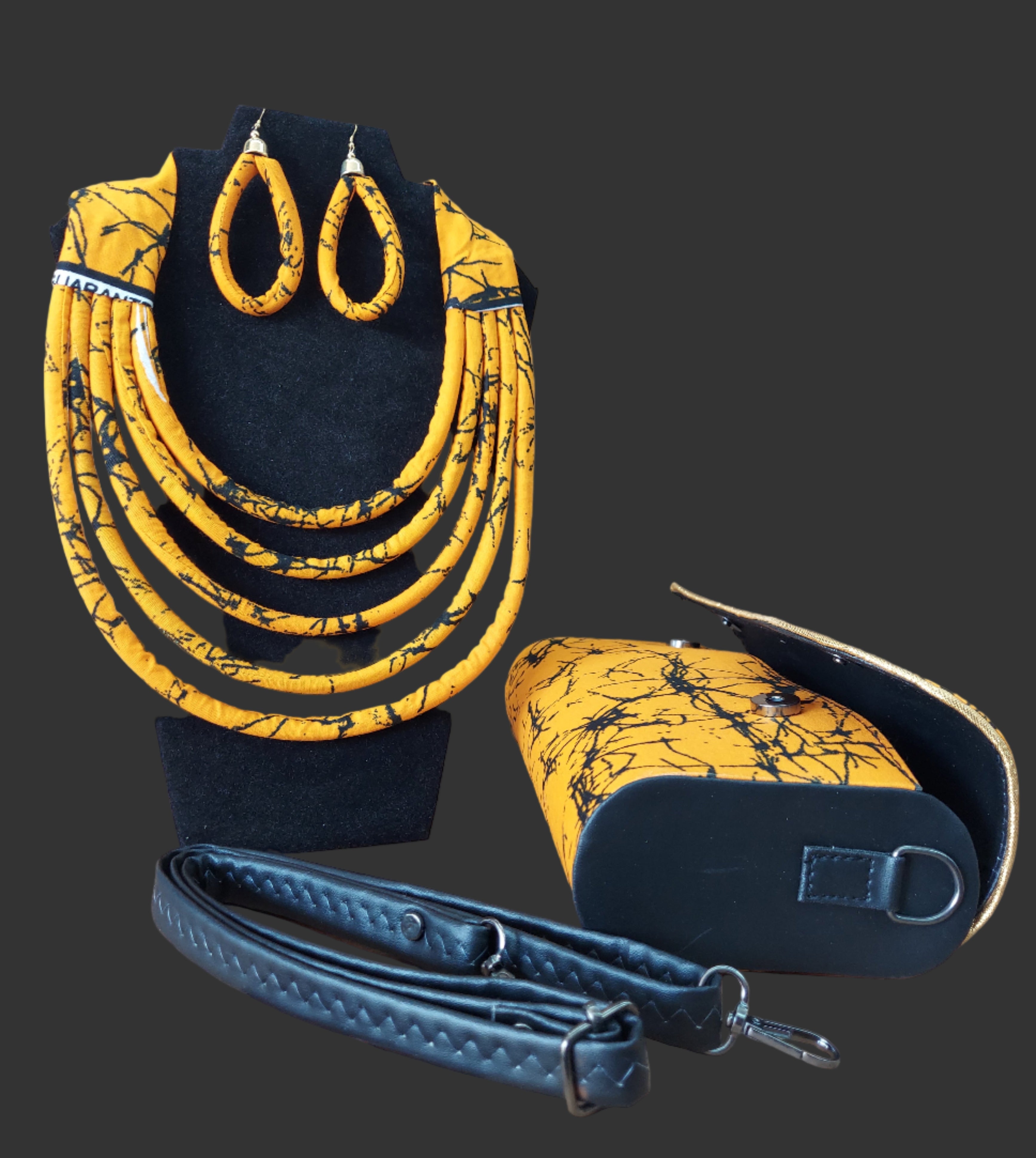 Clutch Bag & Rope  Necklace Set /African Print /Ankara18