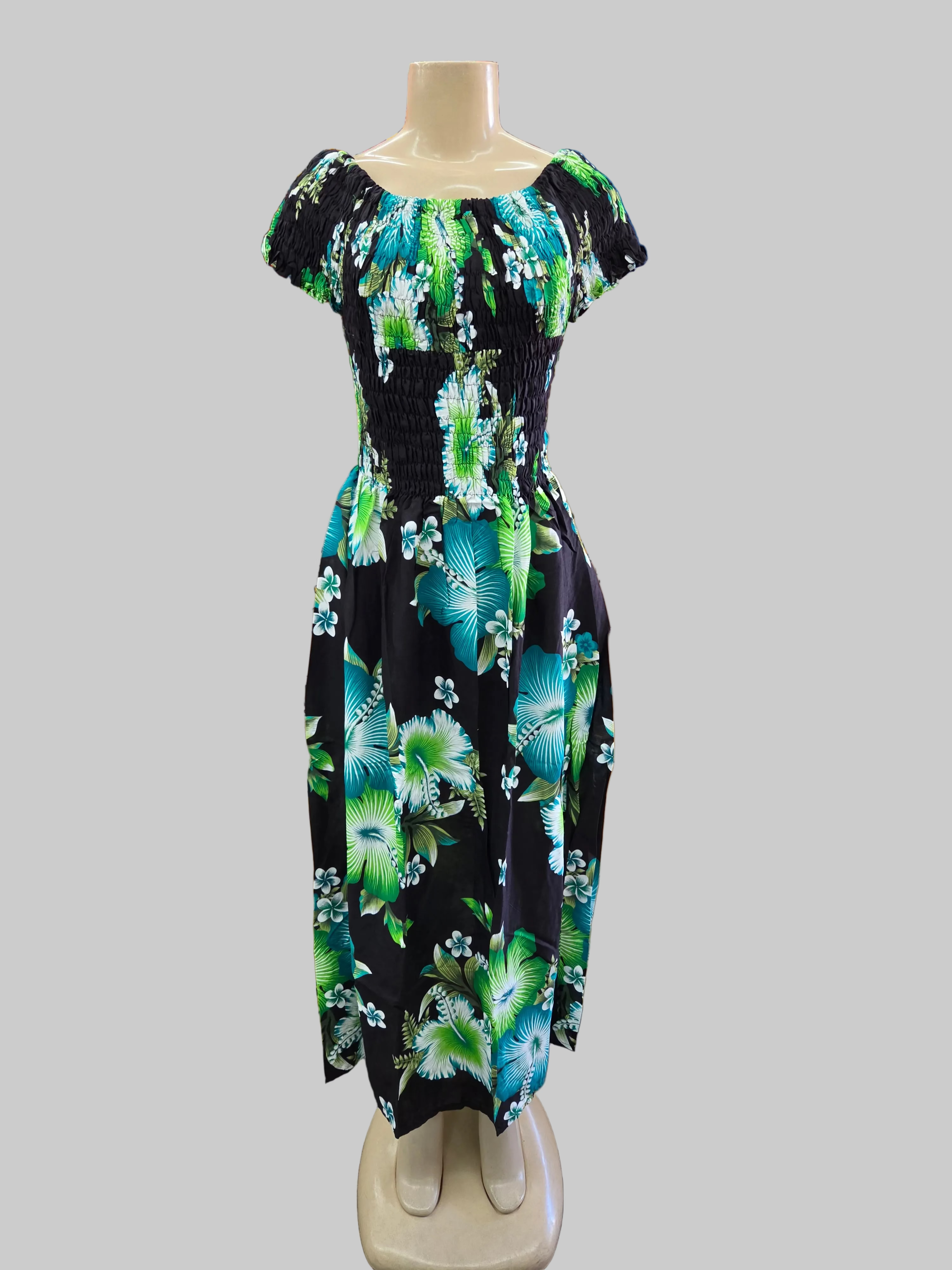 Hawaiian Floral Dress - Long 743R